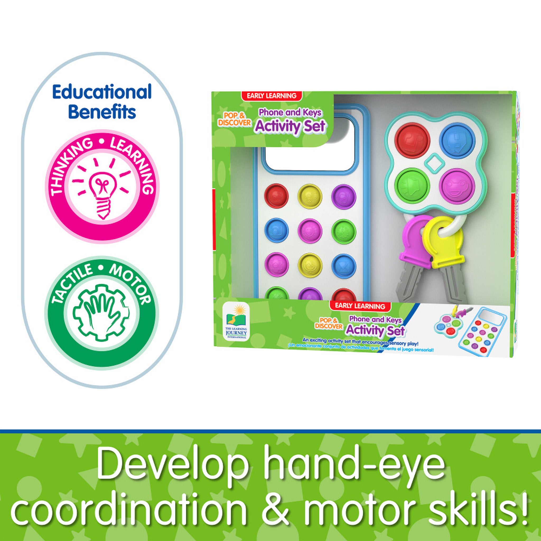 The Learning Journey Pop and Discover Phone and Keys Activity Set
