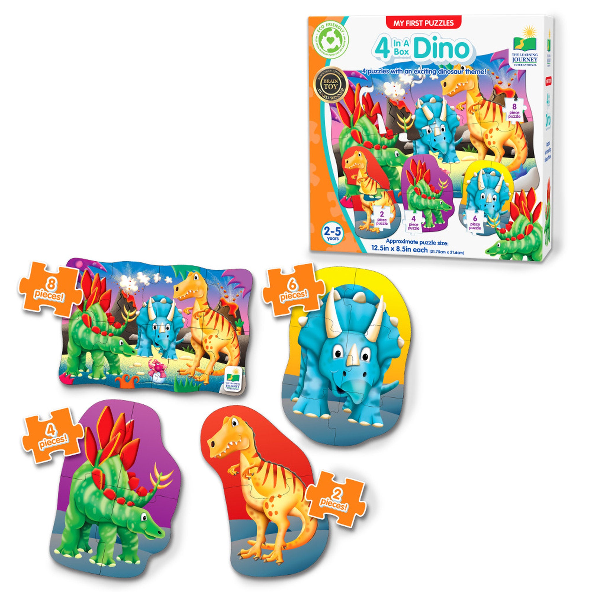 The Learning Journey My First Puzzle Sets 4-in-a-Box Dino Puzzles