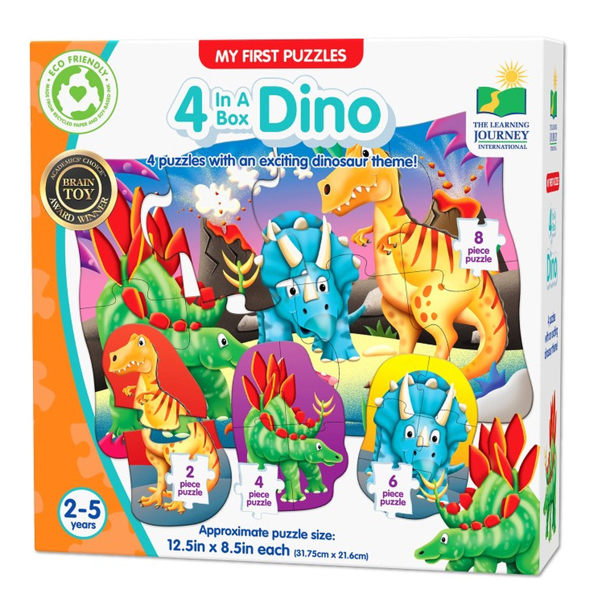 The Learning Journey My First Puzzle Sets 4-in-a-Box Dino Puzzles