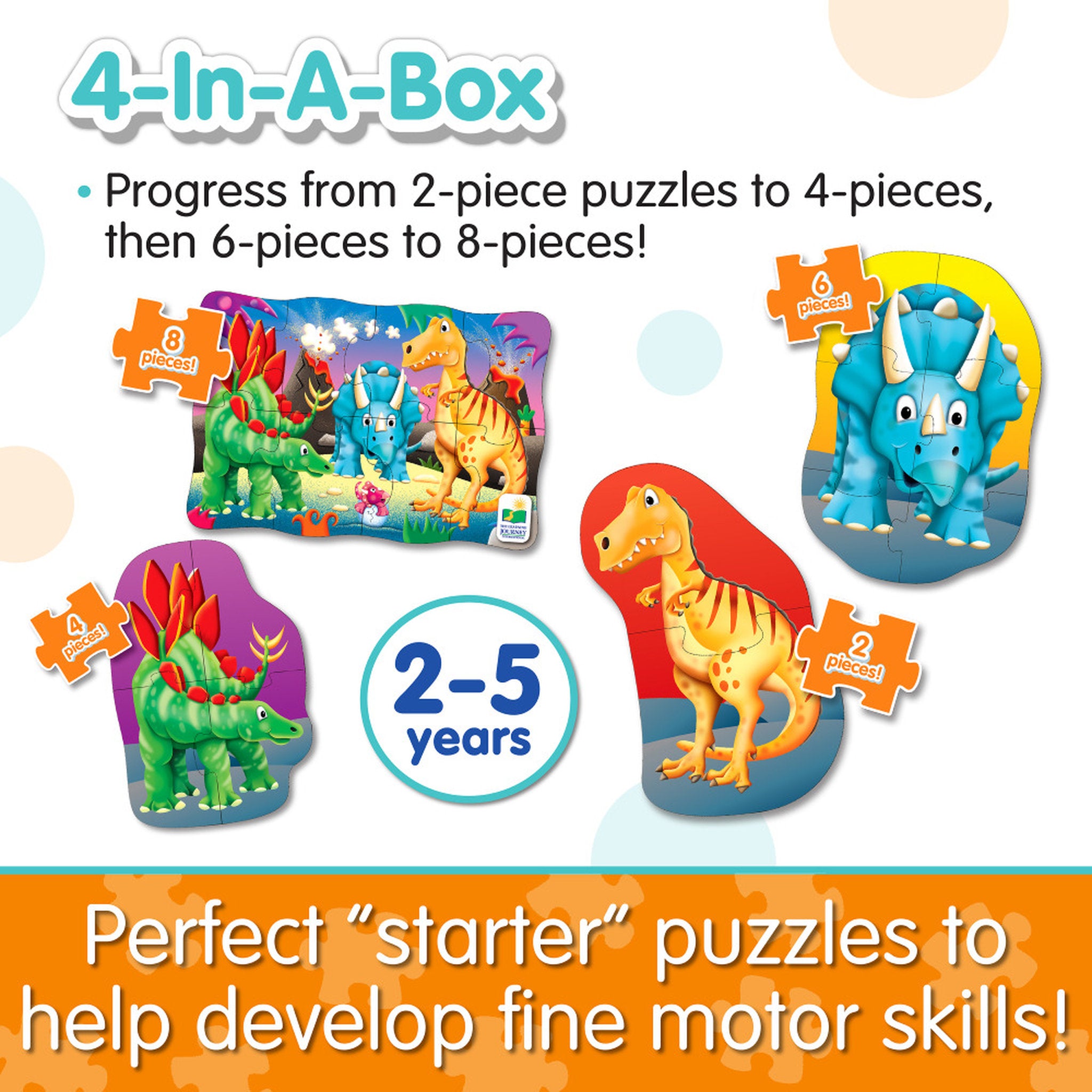 The Learning Journey My First Puzzle Sets 4-in-a-Box Dino Puzzles