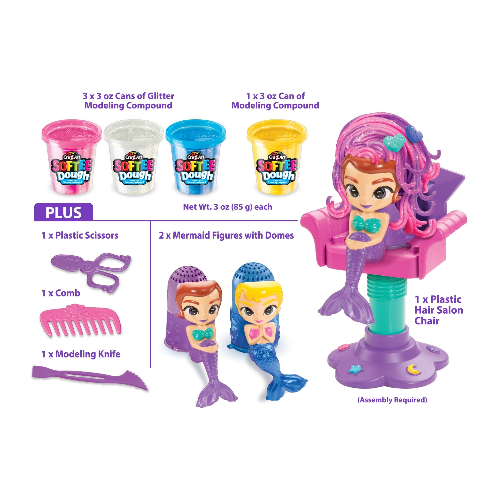 Cra-Z-Art Softee Dough Sparkling Mermaid Stylin’ Salon