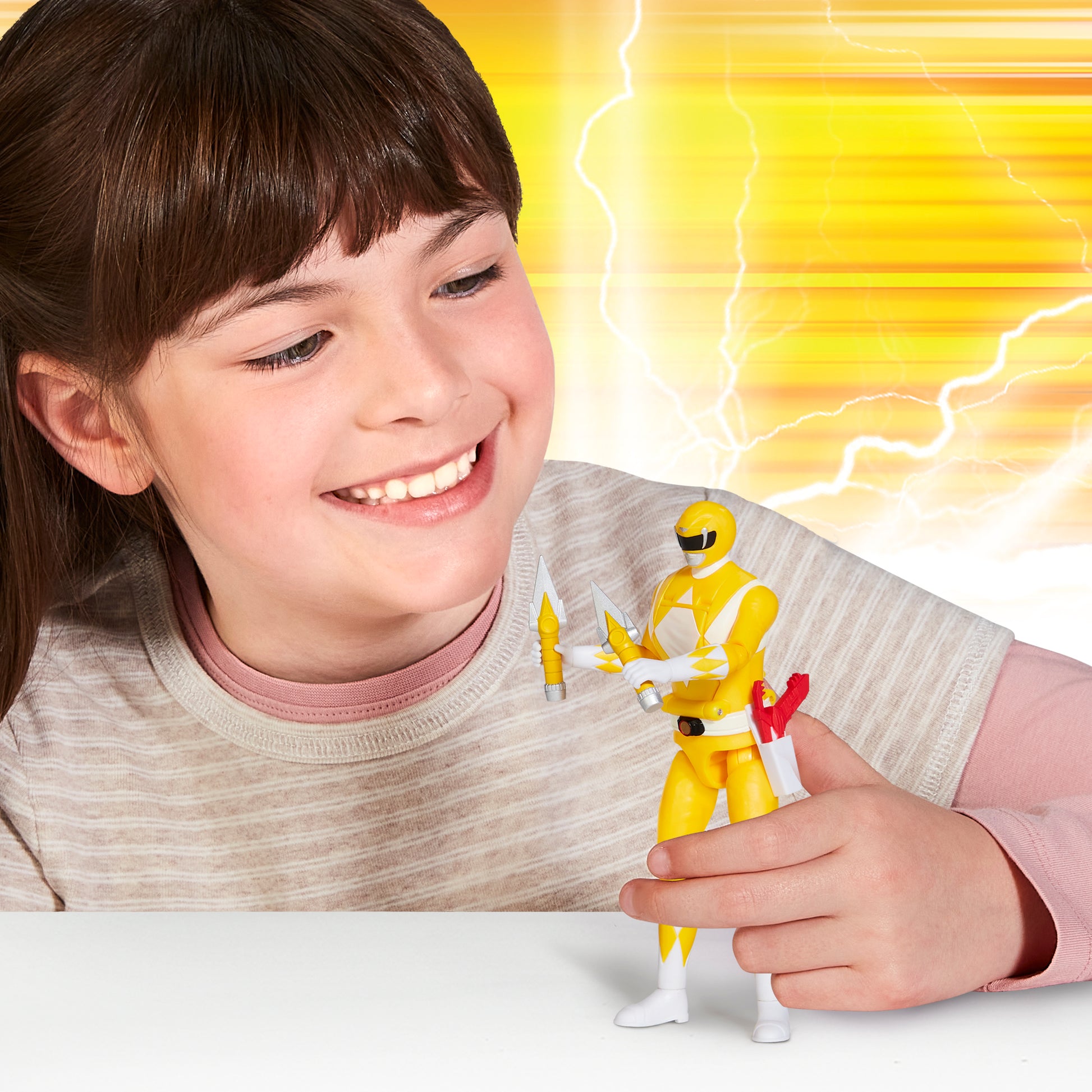 Mighty Morphin Power Rangers Auto-Morphin Figures - Yellow Ranger - Toyworld Australia