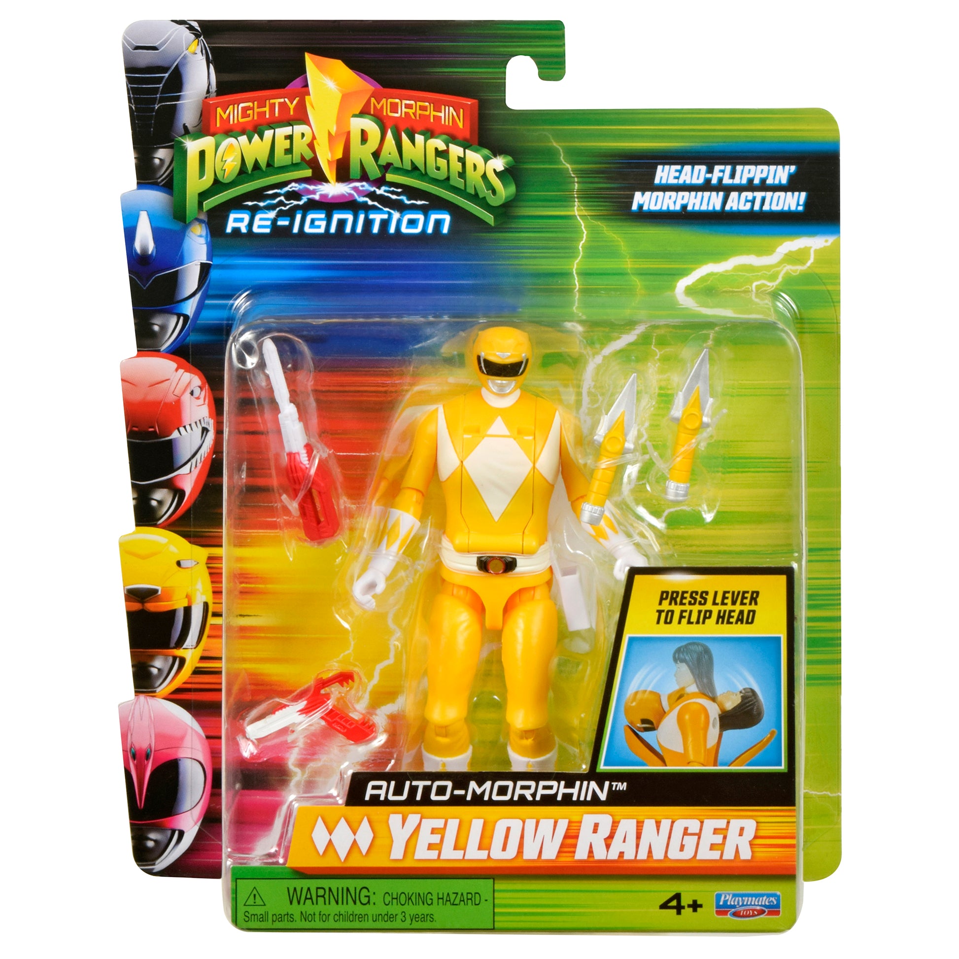 Mighty Morphin Power Rangers Auto-Morphin Figures - Yellow Ranger - Toyworld Australia