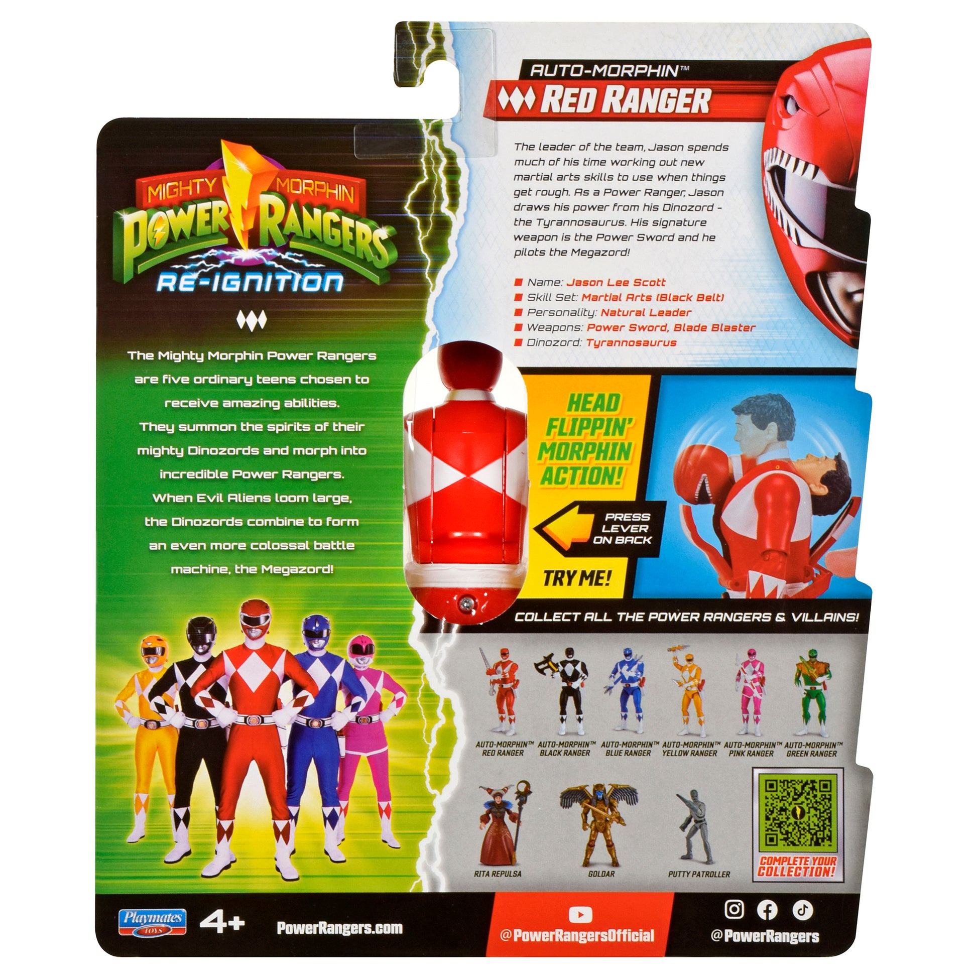 Mighty Morphin Power Rangers Auto-Morphin Figures - Red Ranger - Toyworld Australia