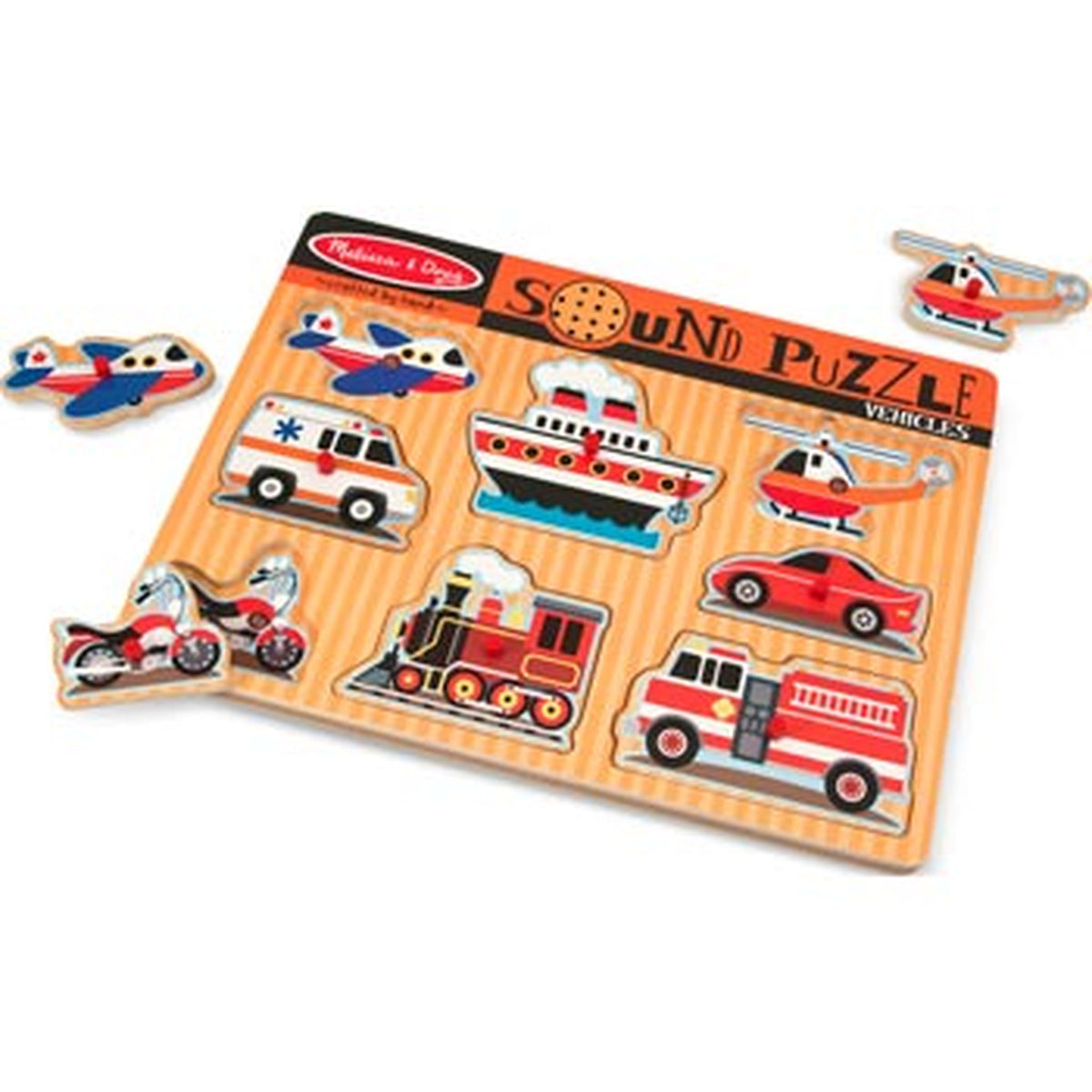 Melissa & Doug Vehicles Sound Puzzles 8 Pieces