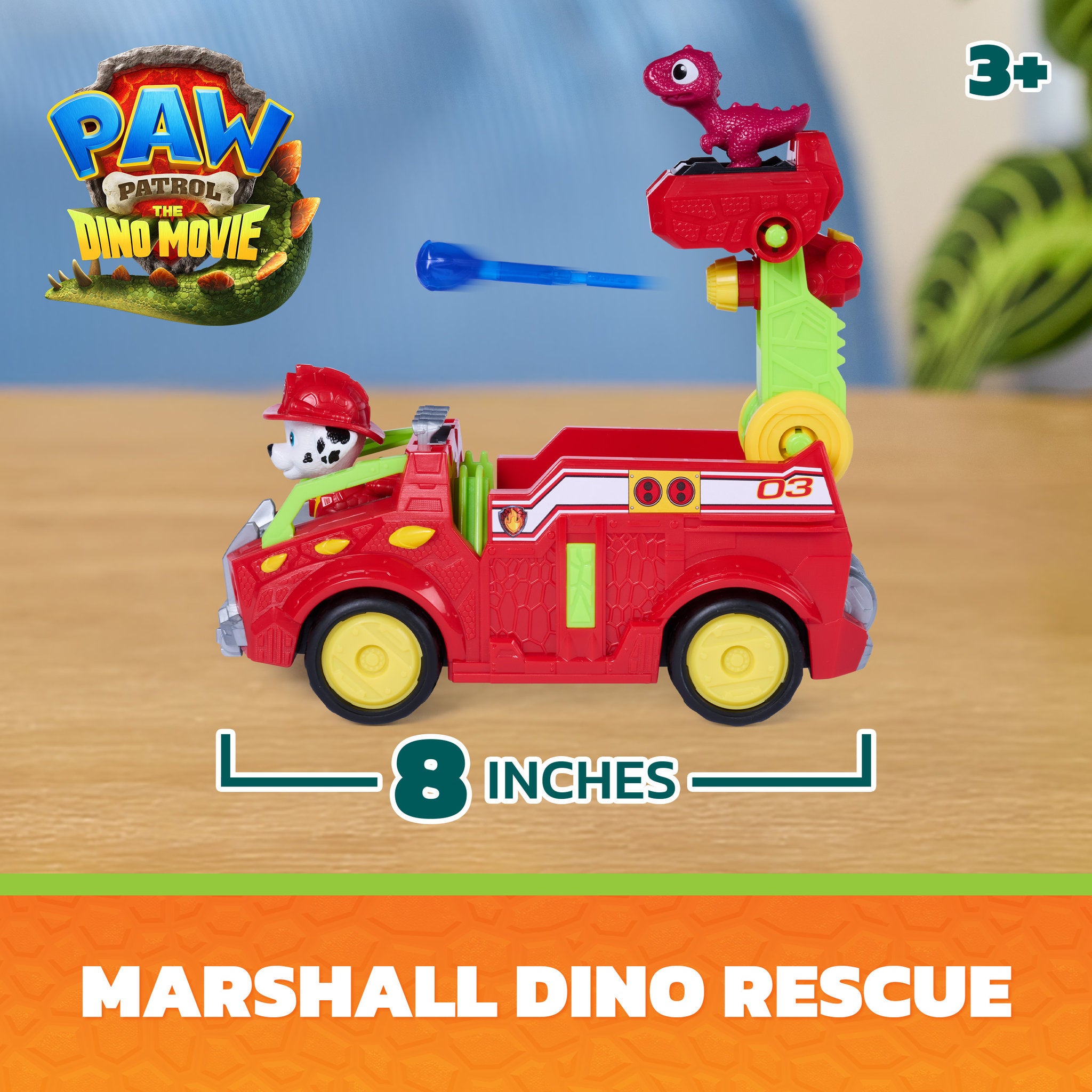 PAW Patrol The Dino Movie Marshall Dino Rescue Fire Truck