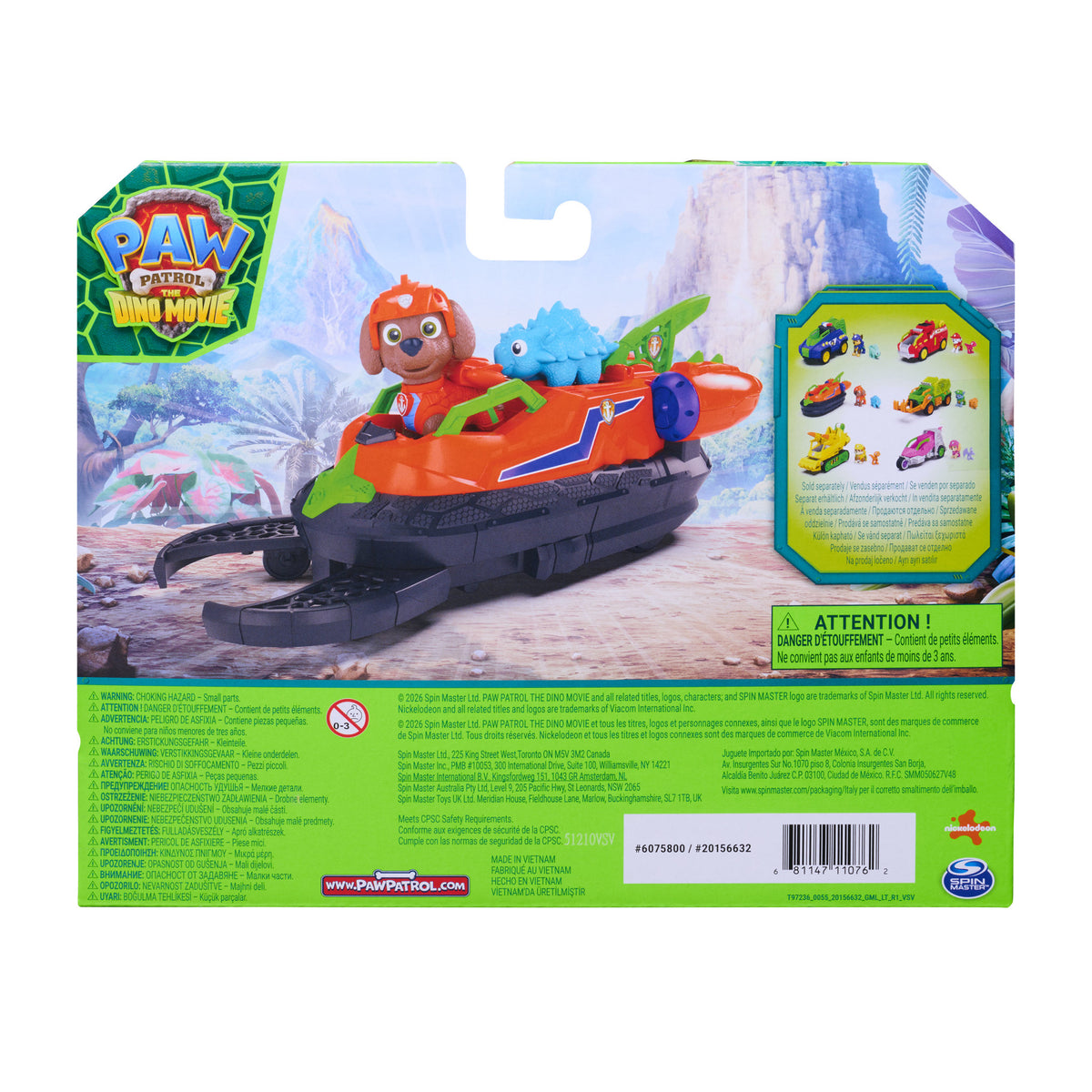 PAW Patrol The Dino Movie Zuma Dino Rescue Hovercraft