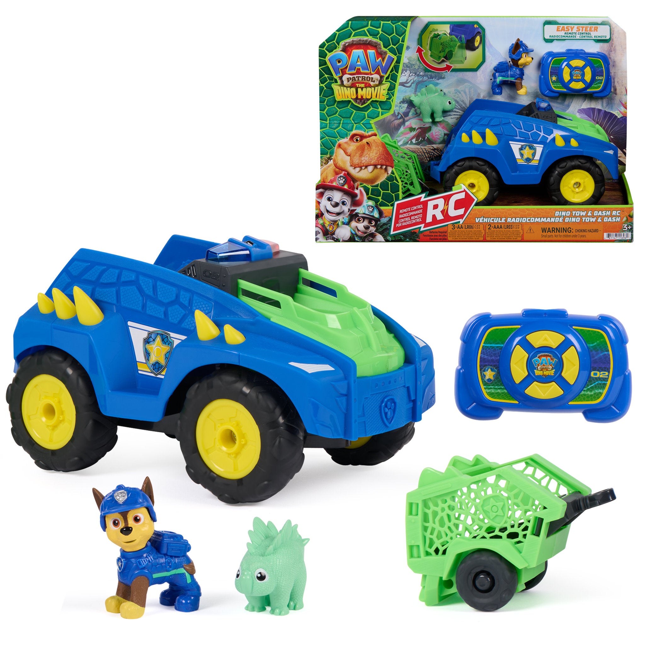 PAW Patrol The Dino Movie Dino Tow & Dash RC