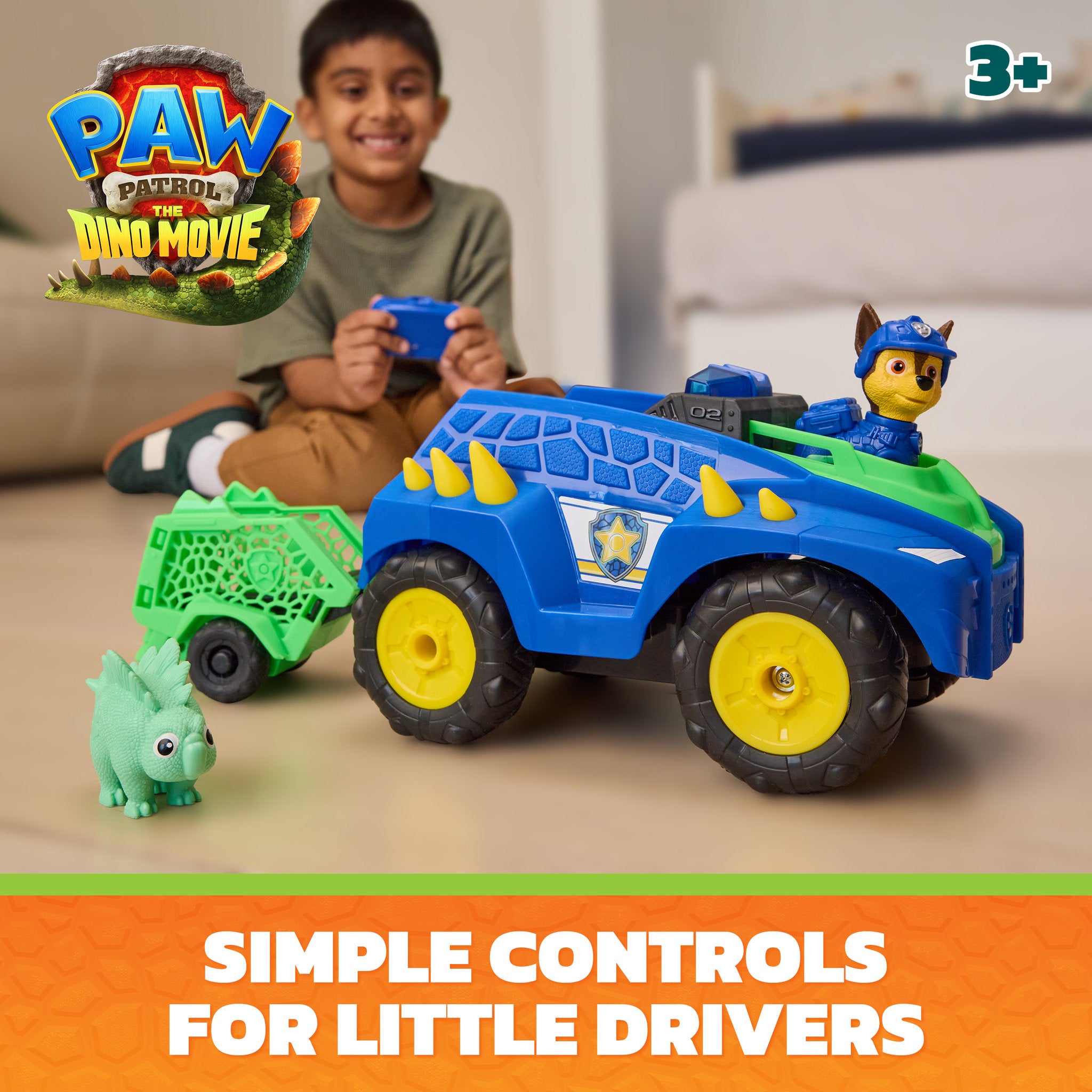 PAW Patrol The Dino Movie Dino Tow & Dash RC