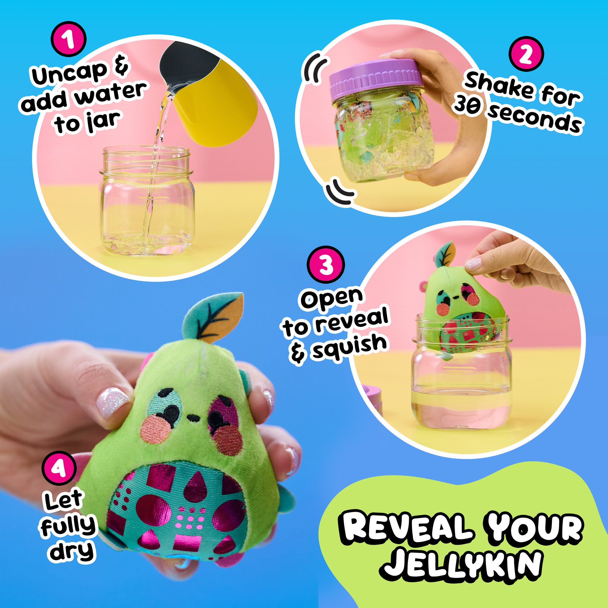 Magic Jellykins 3 Inch Surprise Water Activated Plush in Jar