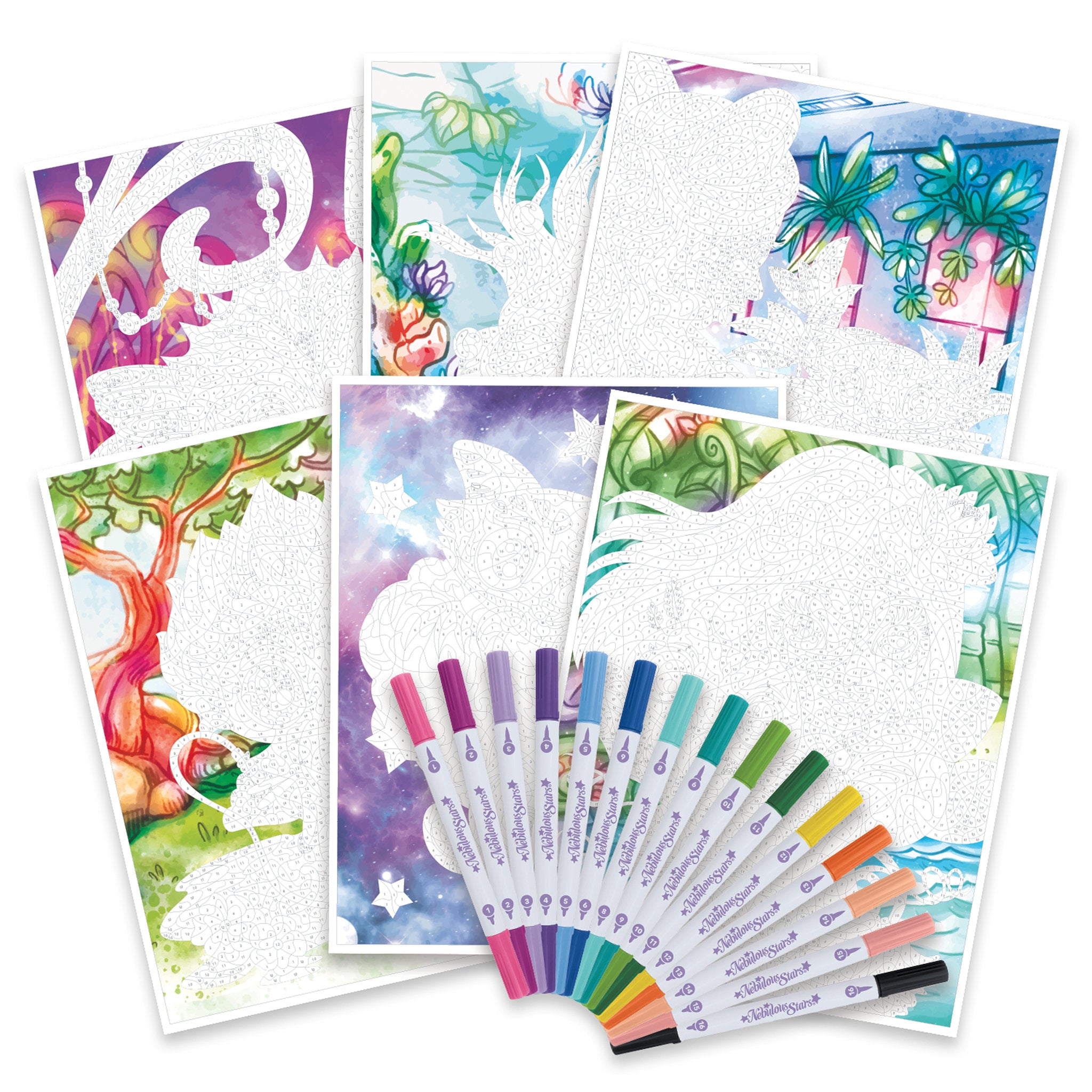 Nebulous Stars Colour By Number Book Set - Mystery