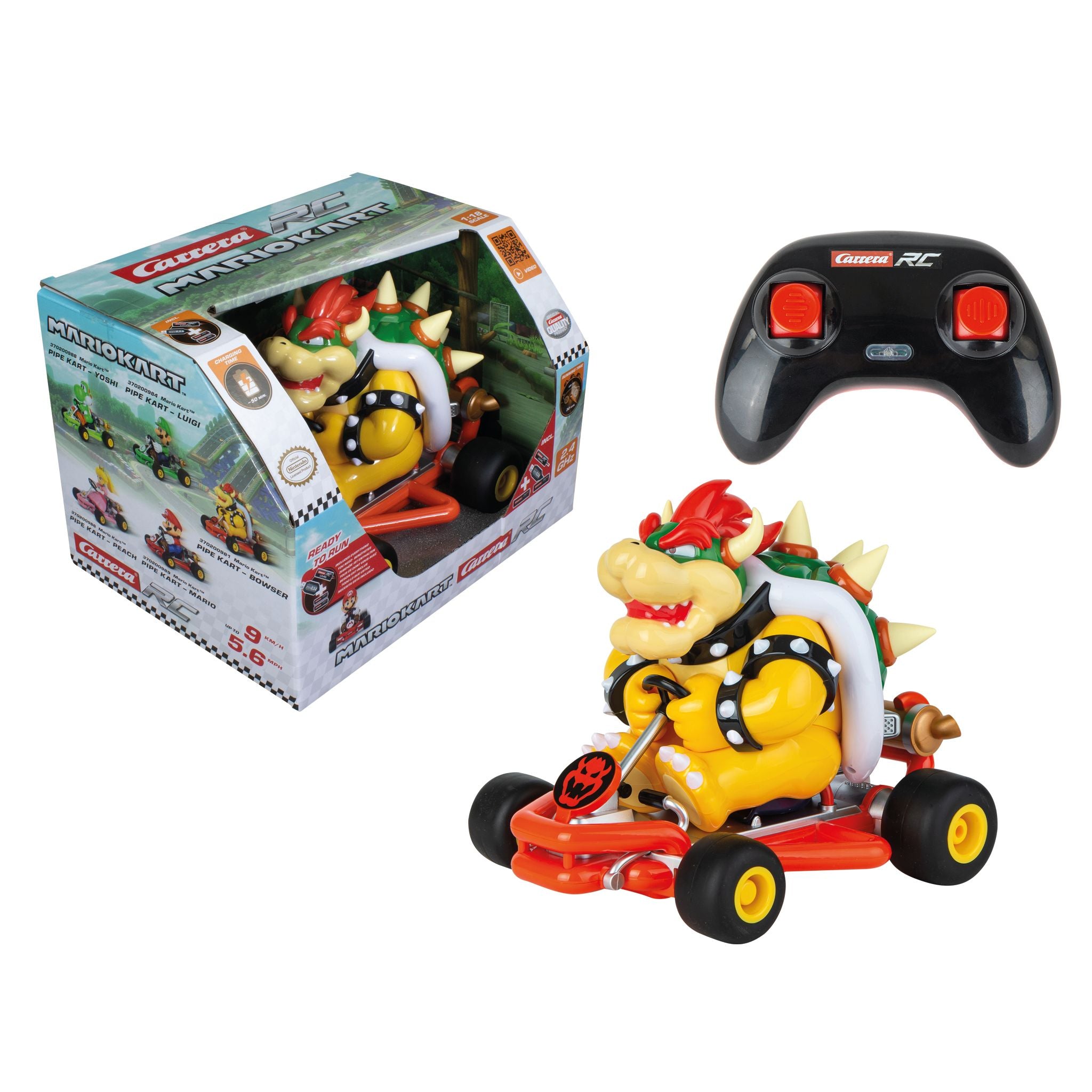 Carrera Mario Kart 1:18 Remote Control Pipe Kart - Bowser