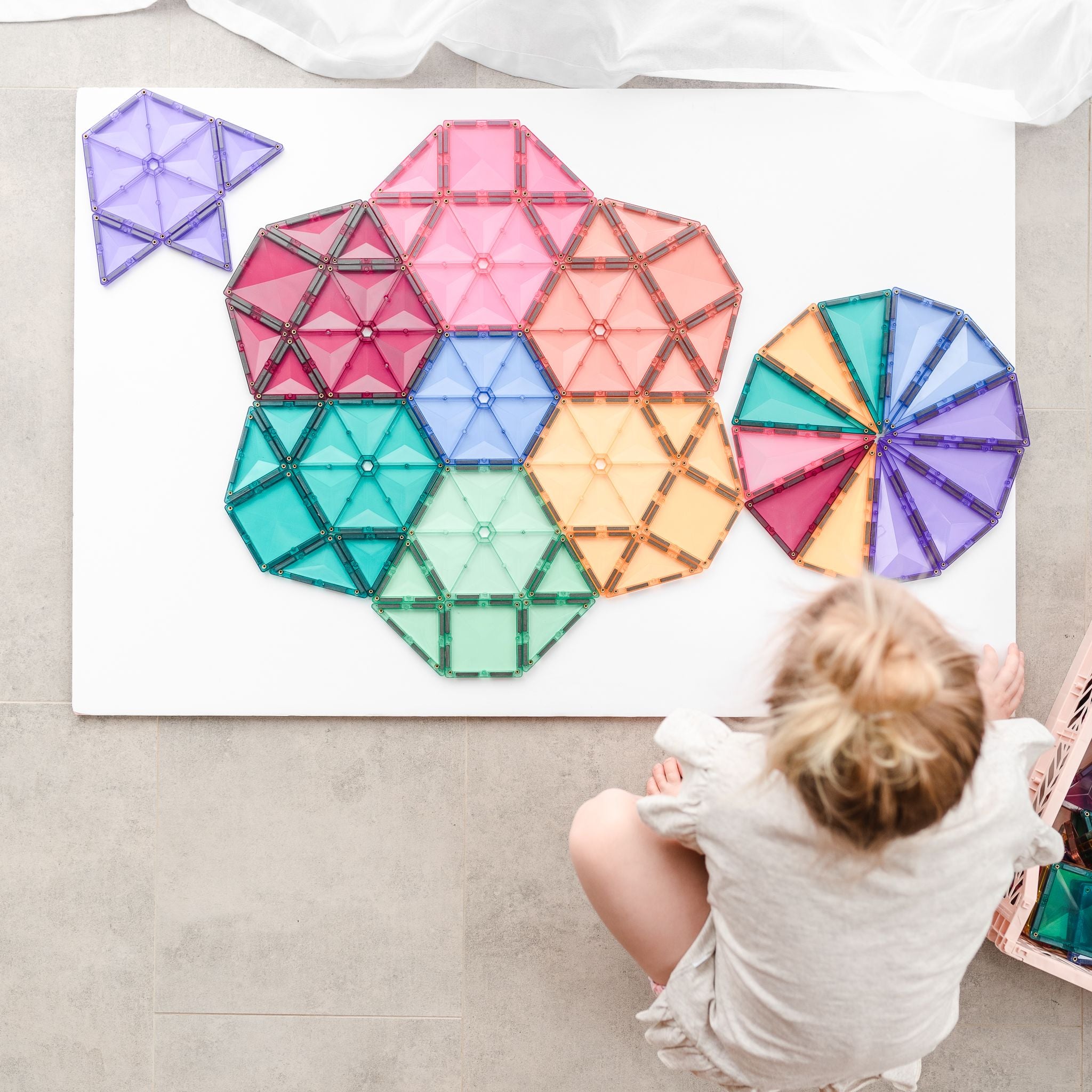 CONNETIX Magnetic Tiles 202 Piece - Pastel Mega Pack