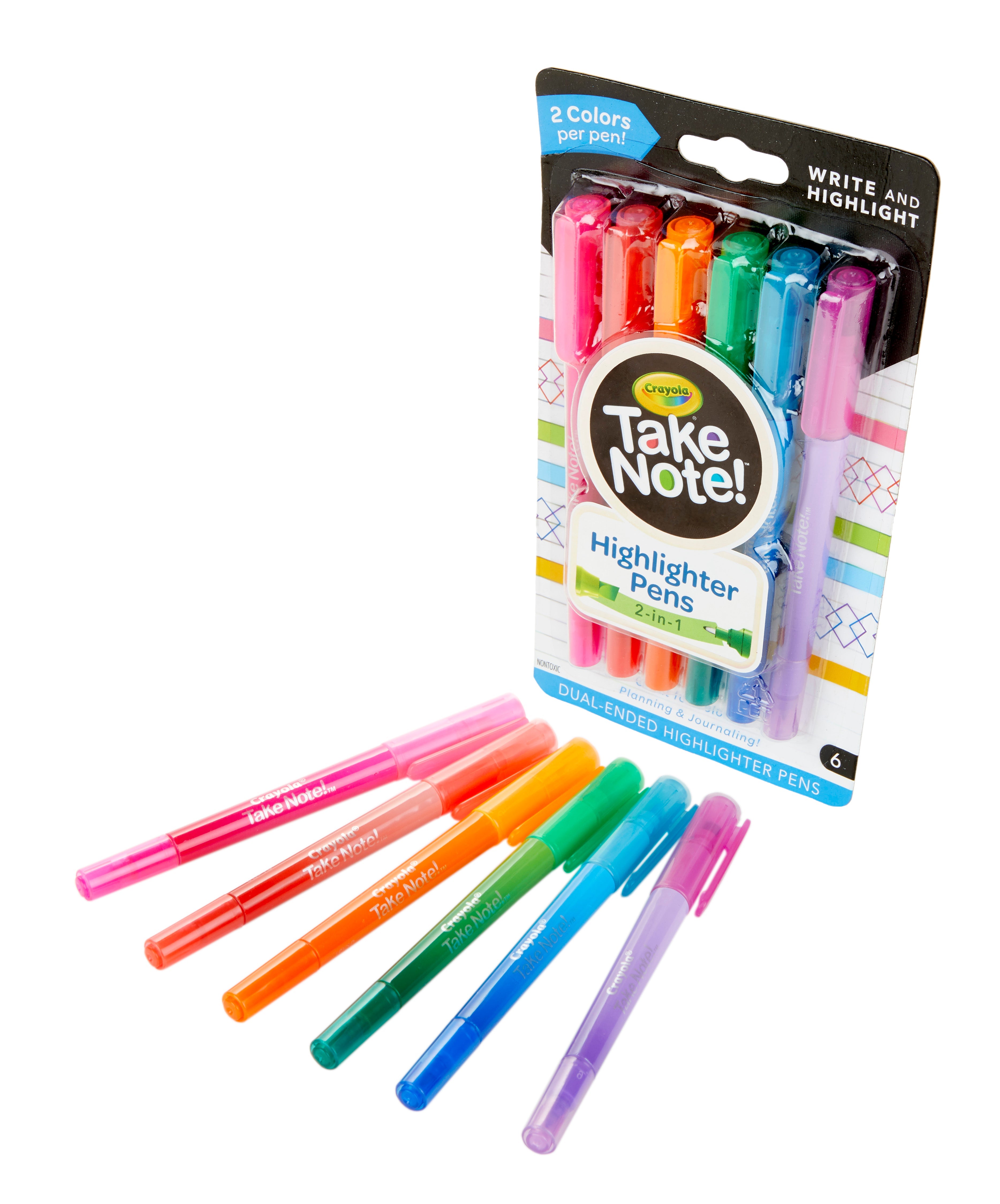 Crayola Take Note! Dual-Ended Highlighter Pens 6 Pack