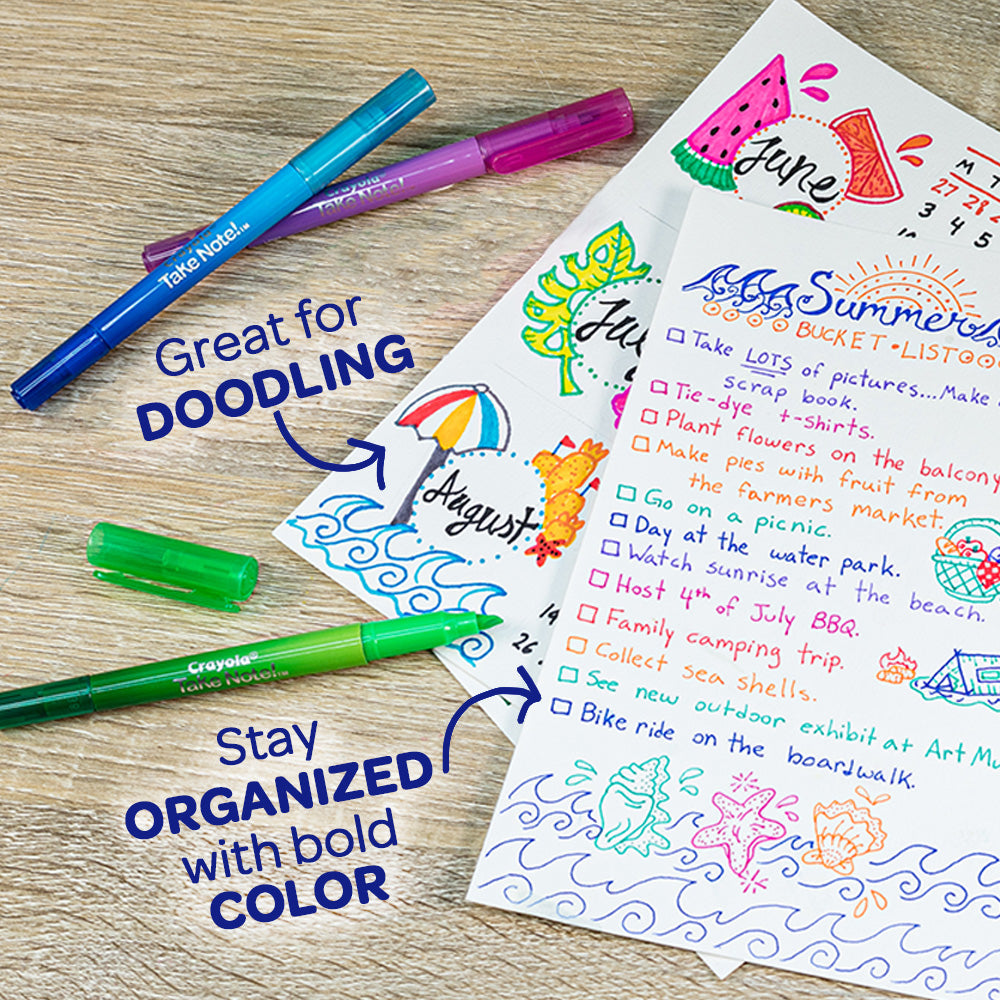 Crayola Take Note! Dual-Ended Highlighter Pens 6 Pack