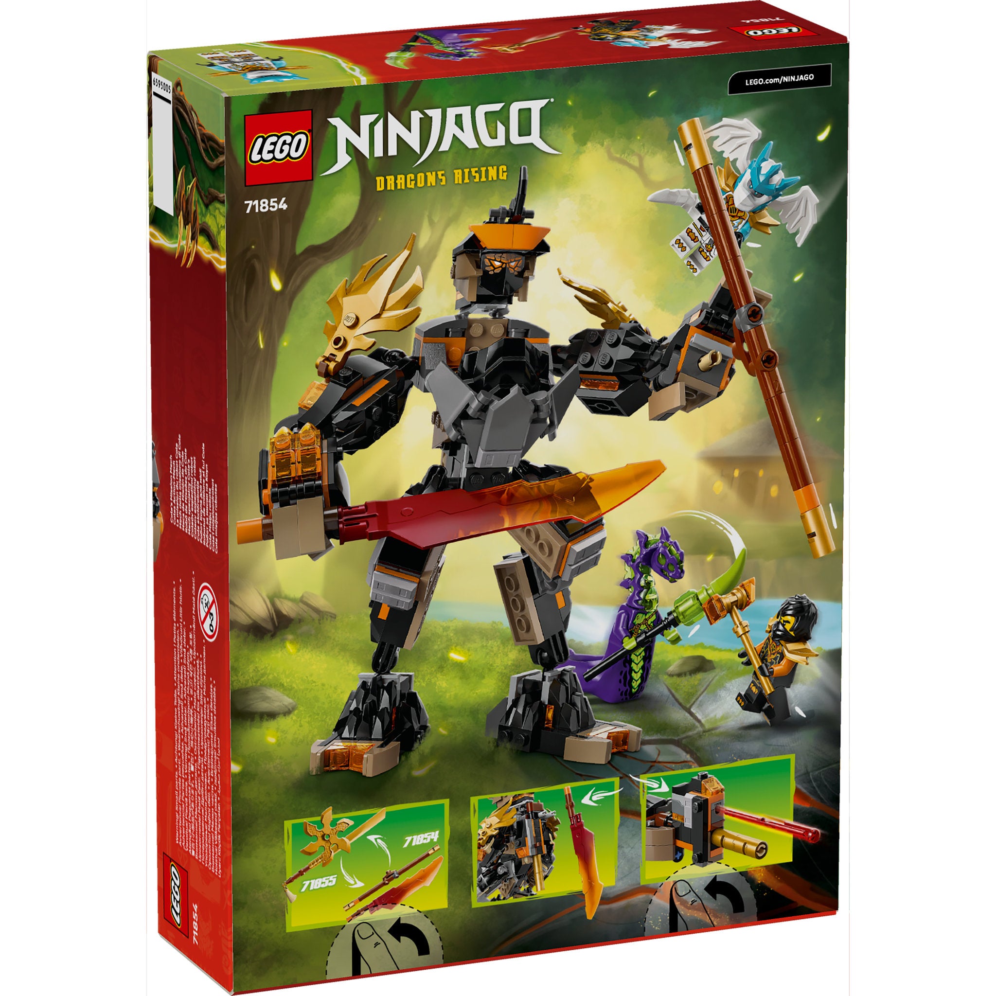 LEGO 71854 NINJAGO Cole’s Mission Mech & Dragon Zane