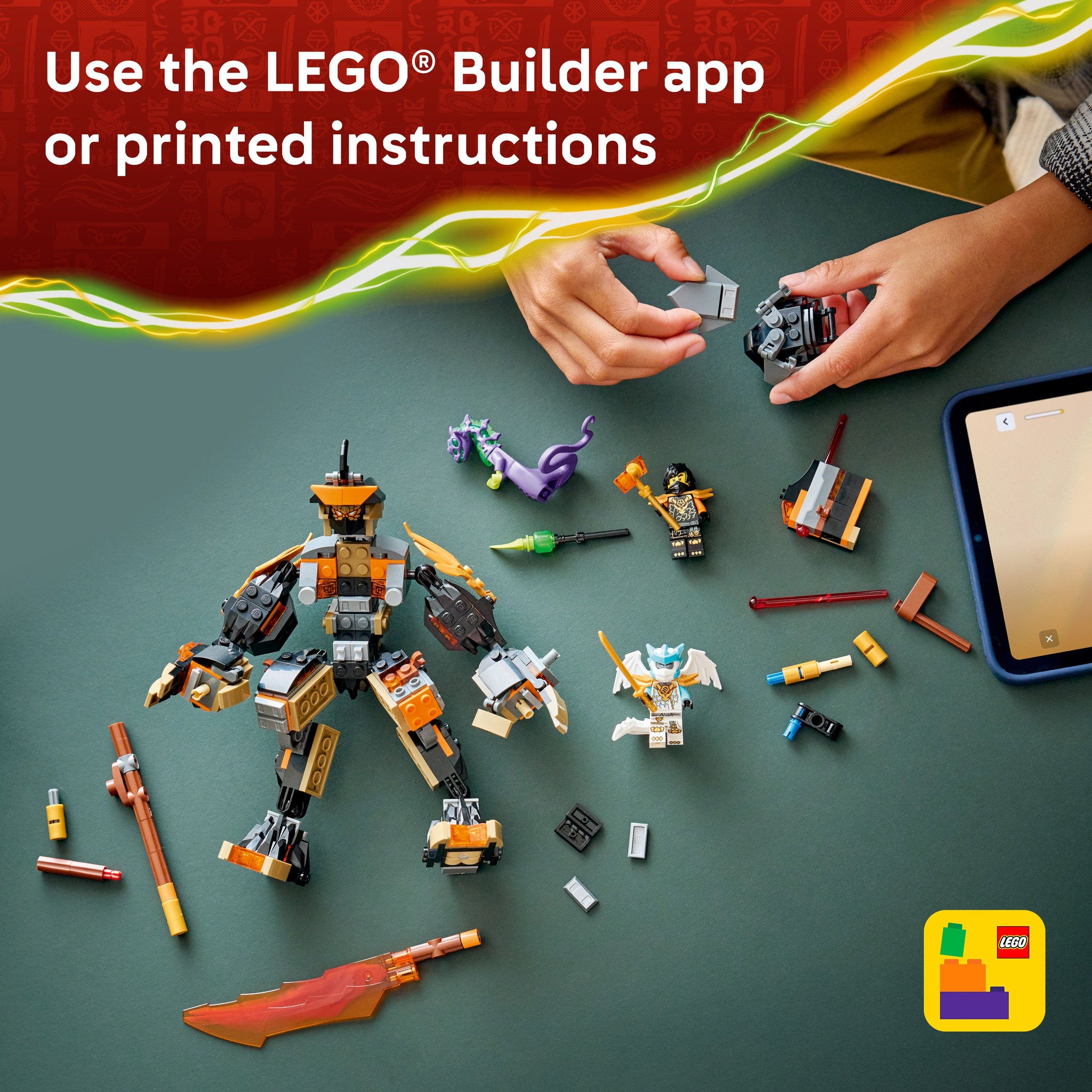 LEGO 71854 NINJAGO Cole’s Mission Mech & Dragon Zane