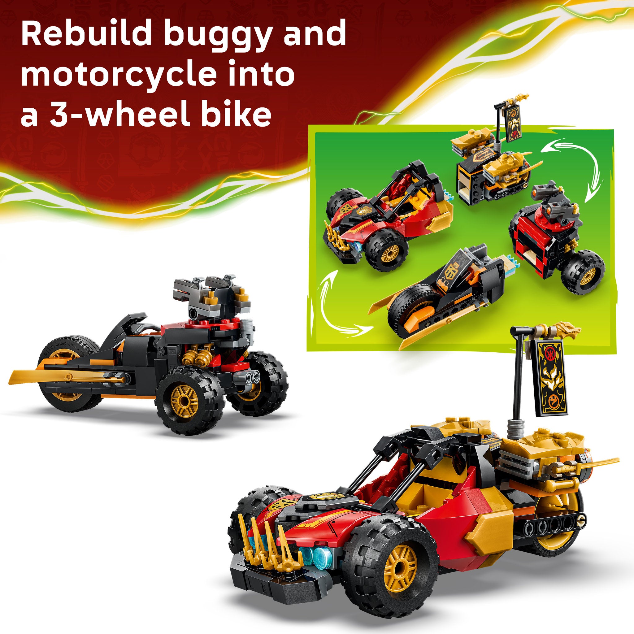 LEGO 71864 NINJAGO Kai and Cole's Combiner Vehicles