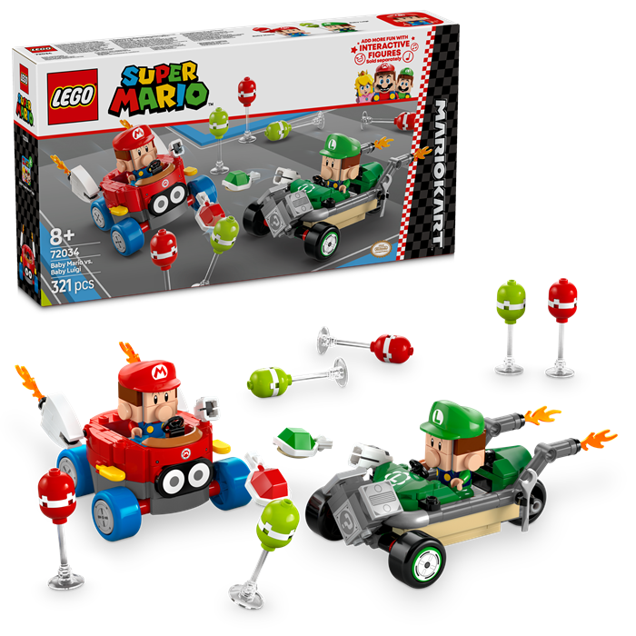 LEGO 72034 Super Mario Mario Kart – Baby Mario vs. Baby Luigi