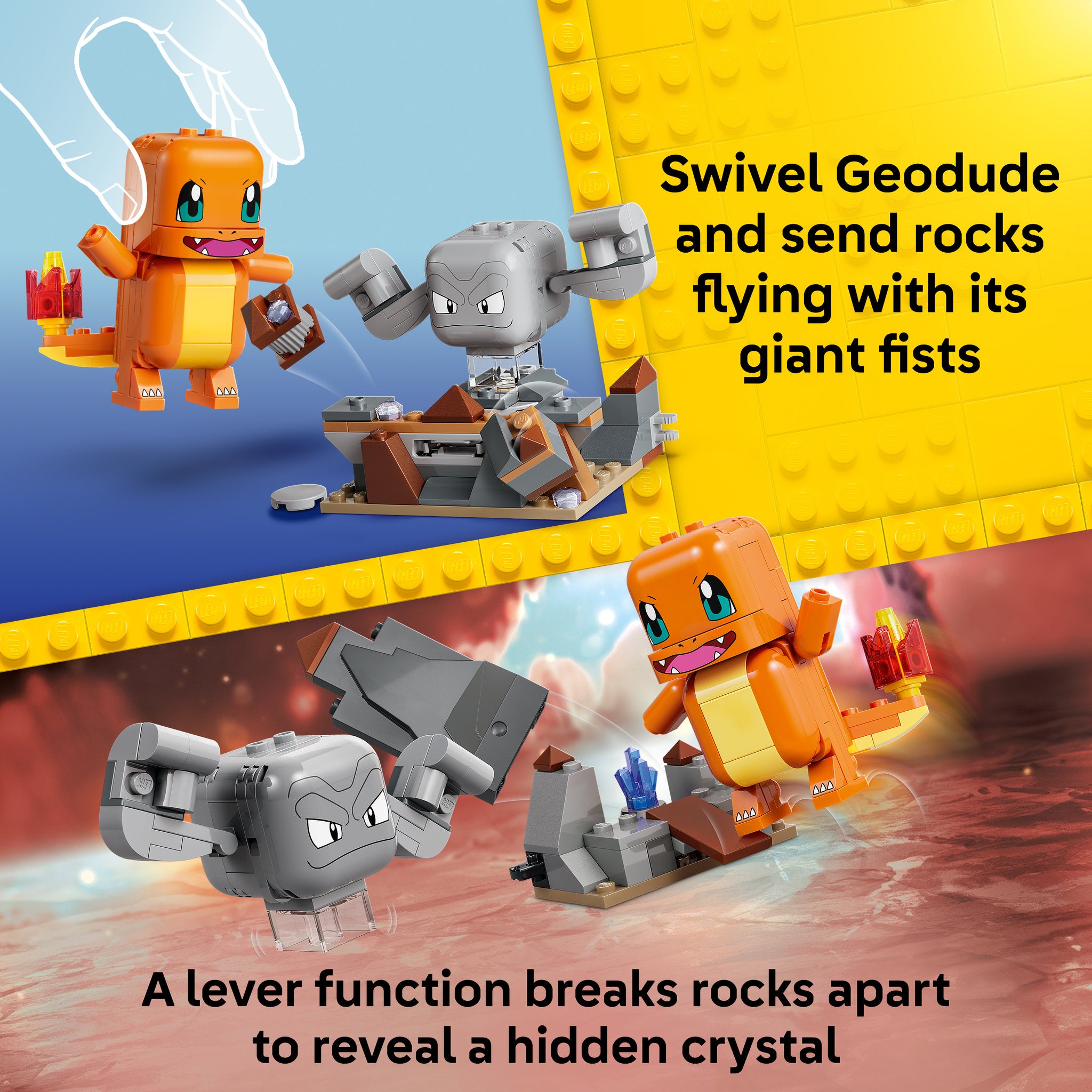 LEGO 72157 Pokémon SMART Play: Charmander and Geodude's Cavern Clash