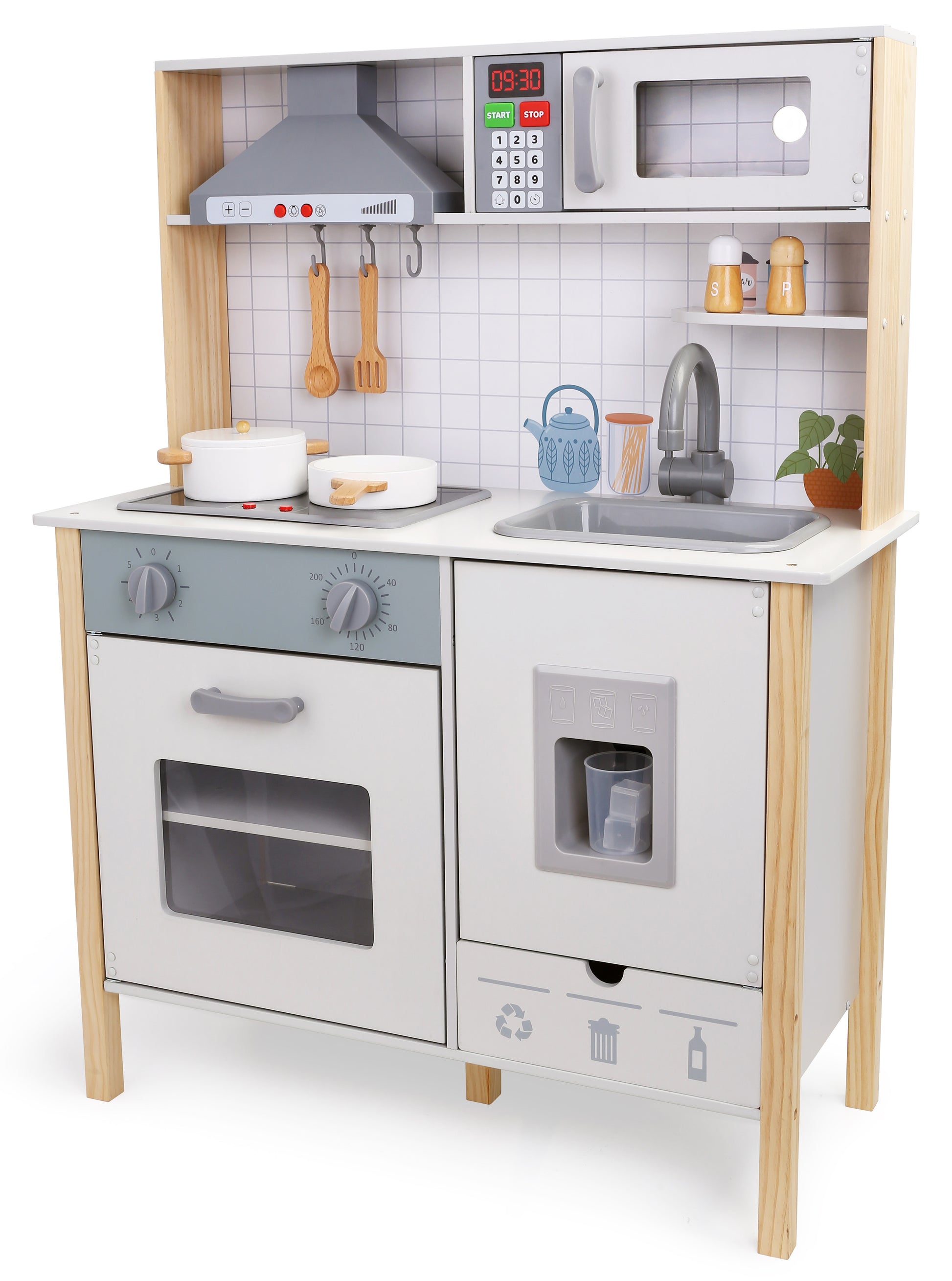 Wooden Play Kitchen With Cookware - Toyworld Australia
