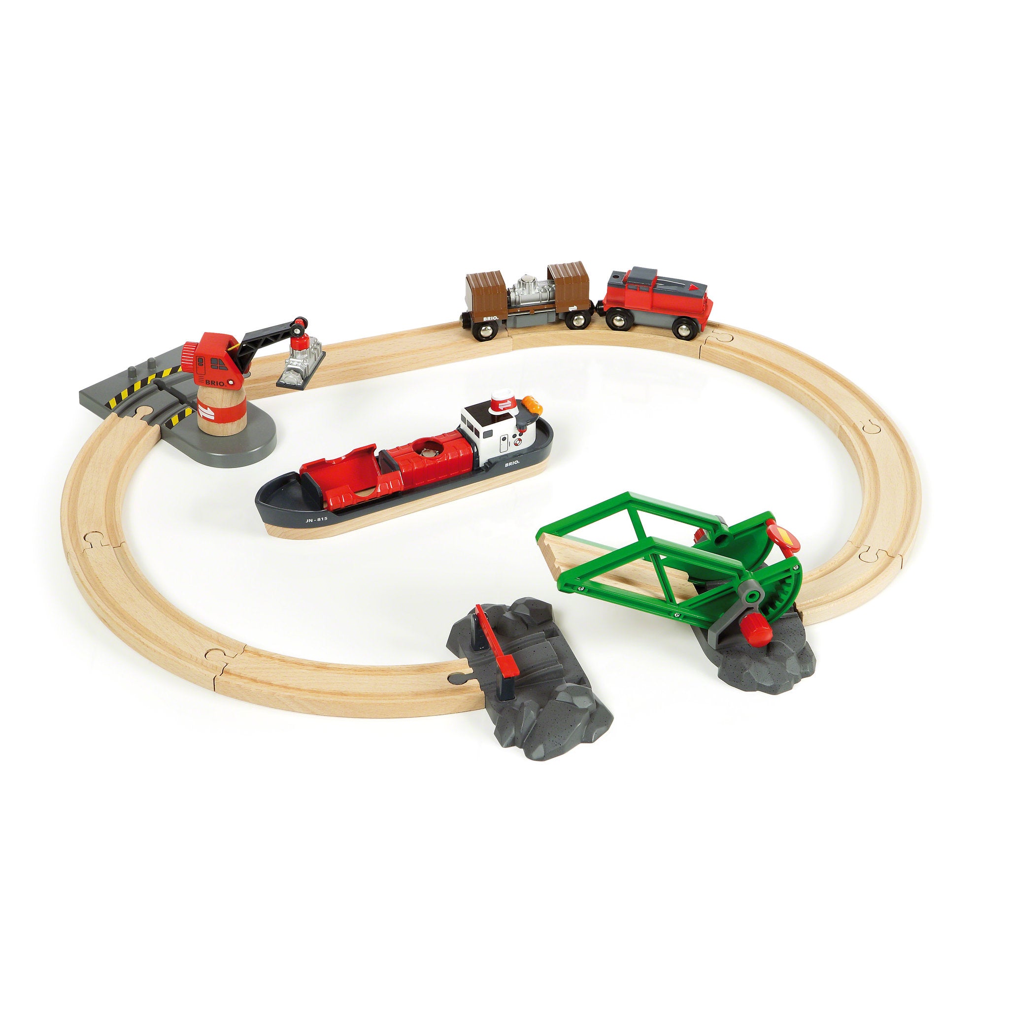 BRIO World Cargo Harbour Train Set 16 Pieces