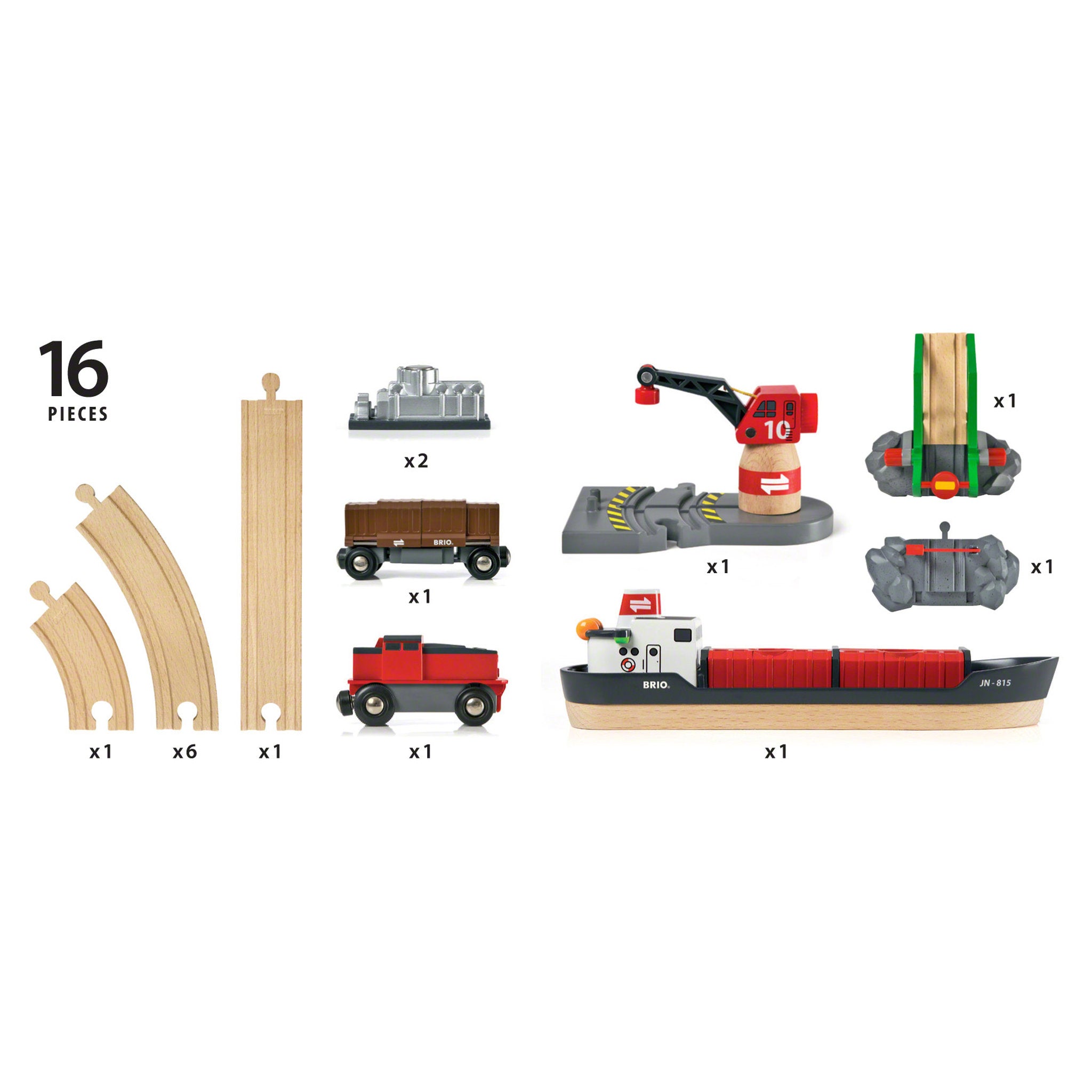 BRIO World Cargo Harbour Train Set 16 Pieces