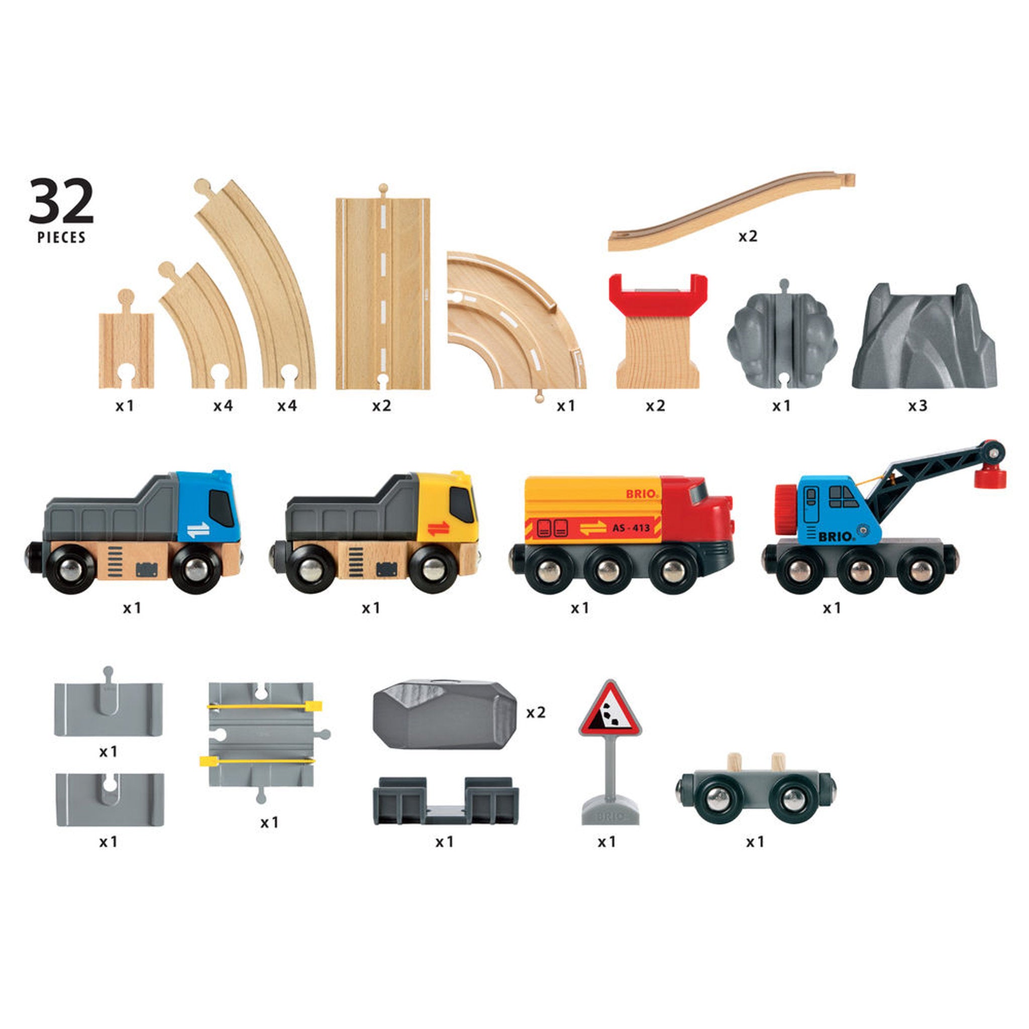 BRIO World  Rail and Road Loading Set 32 Pieces