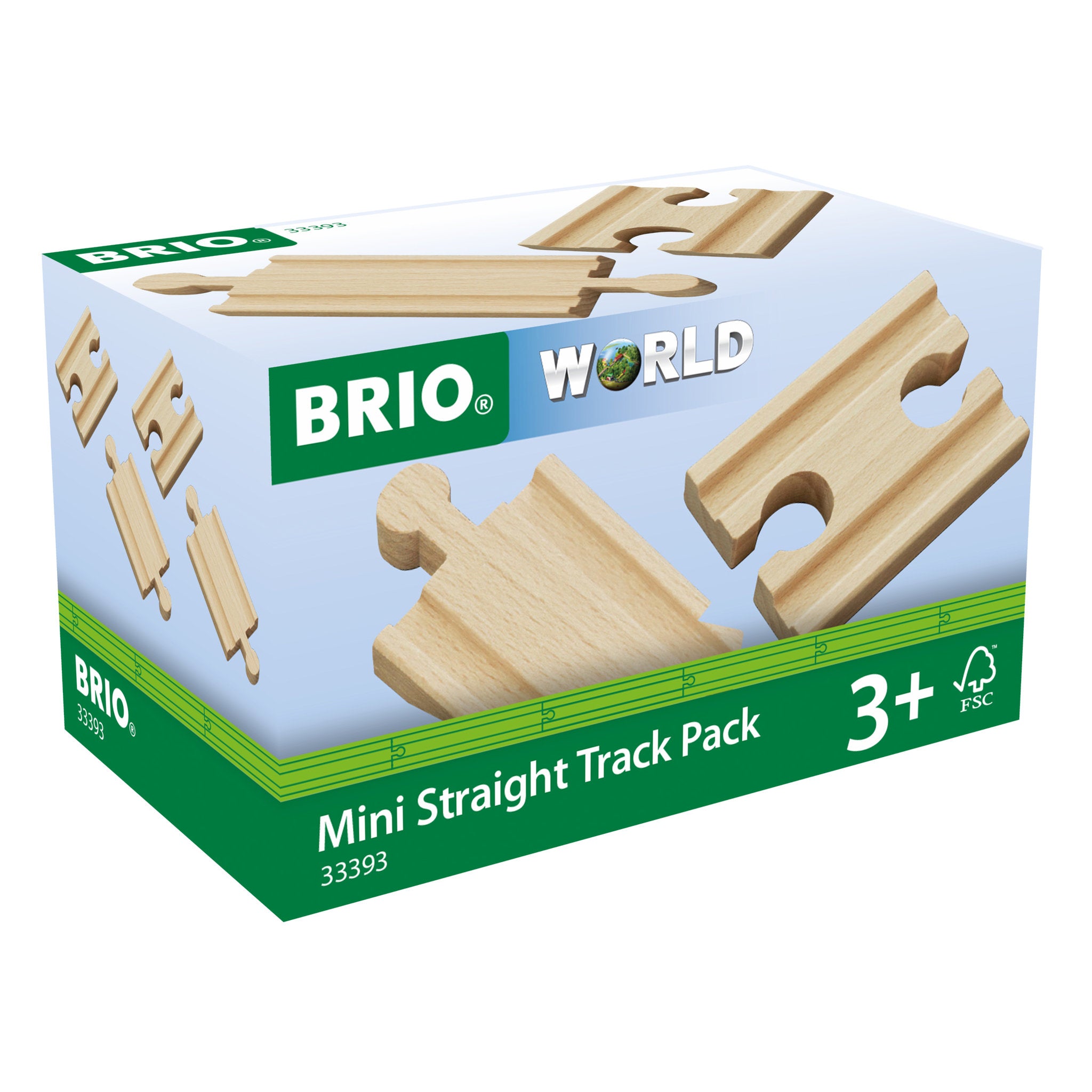 BRIO World Mini Straight Track Pack 4 Pieces