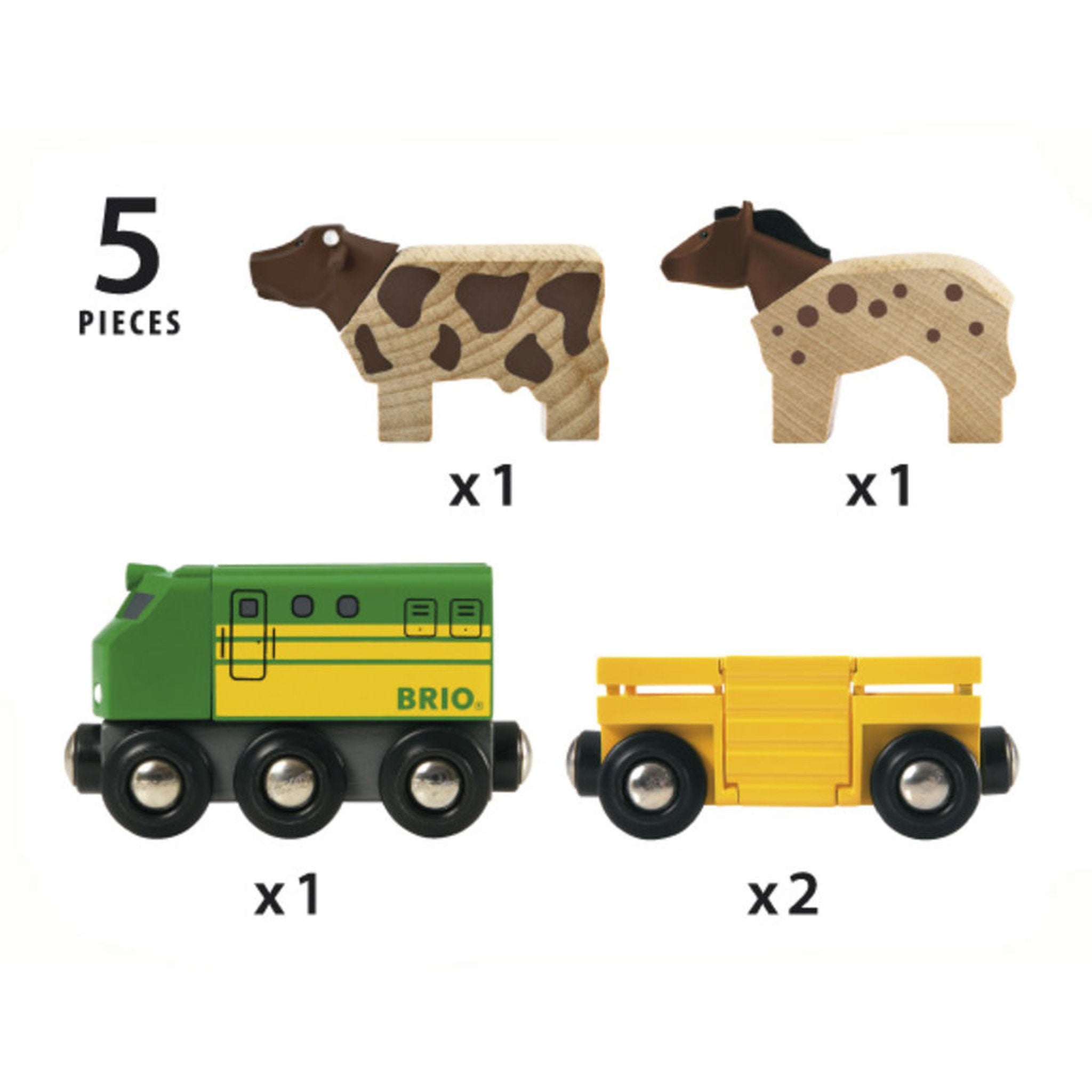 BRIO World Farm Train Set 5 Pieces