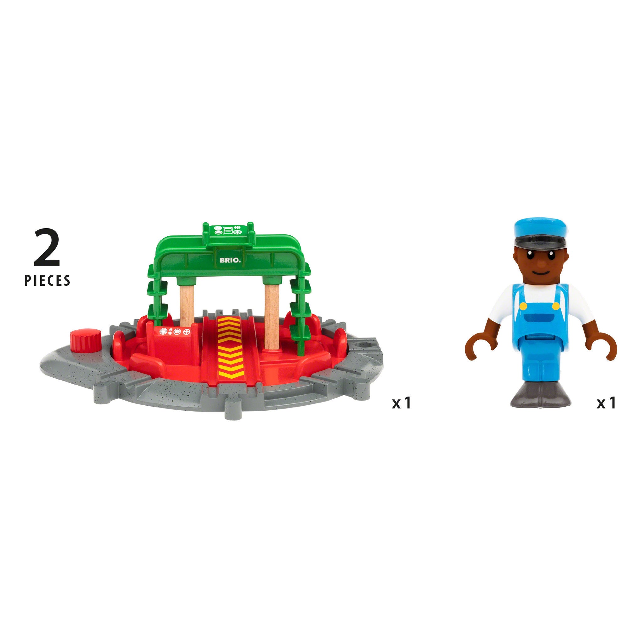 BRIO World Tracks Turntable & Figure 2 Pieces