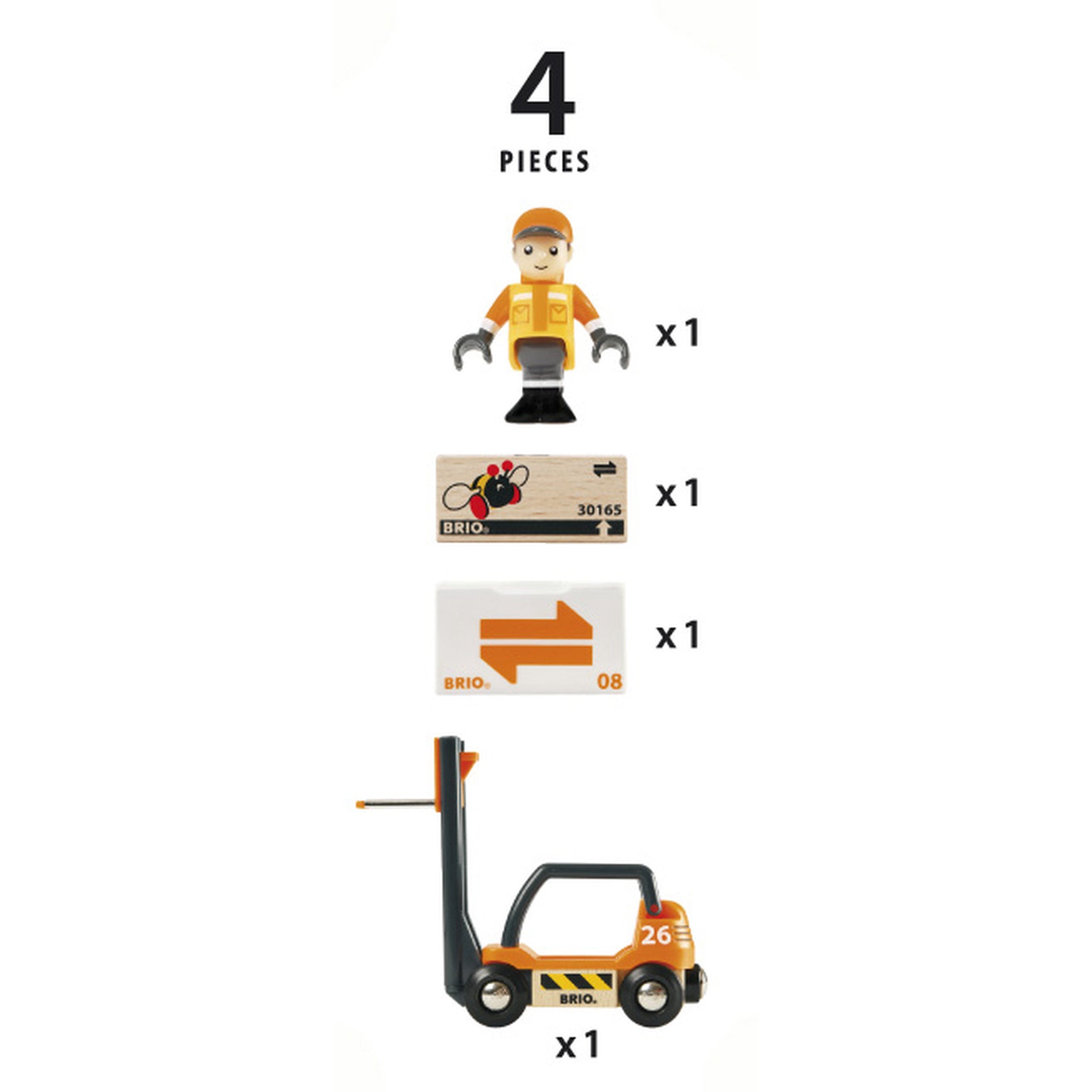 BRIO World Forklift 4 Pieces