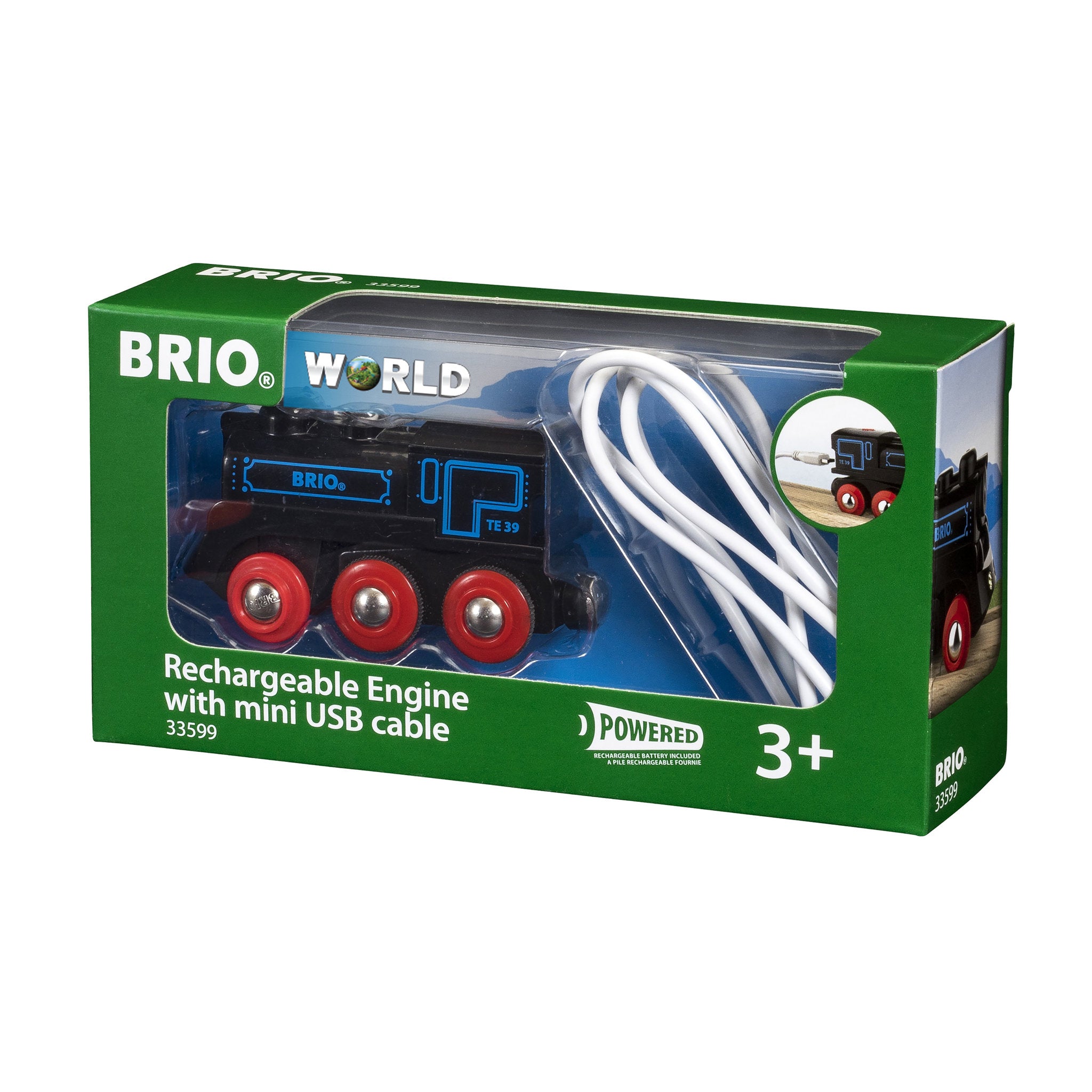 BRIO World Rechargeable Engine Train with Mini USB Cable