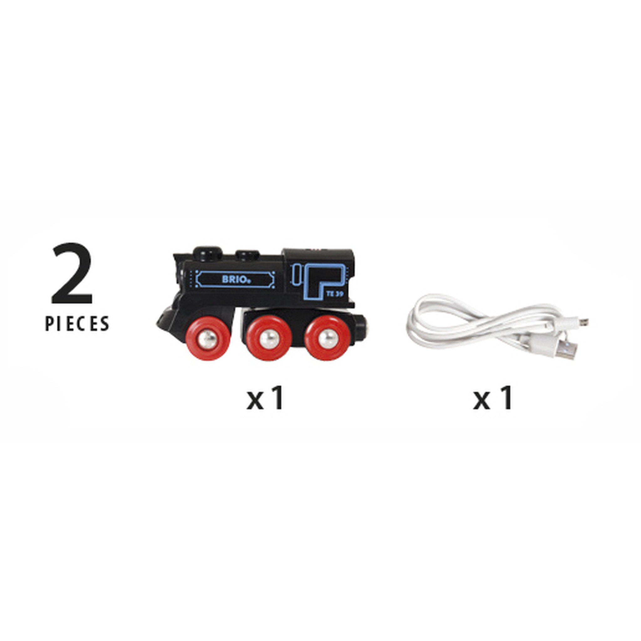 BRIO World Rechargeable Engine Train with Mini USB Cable