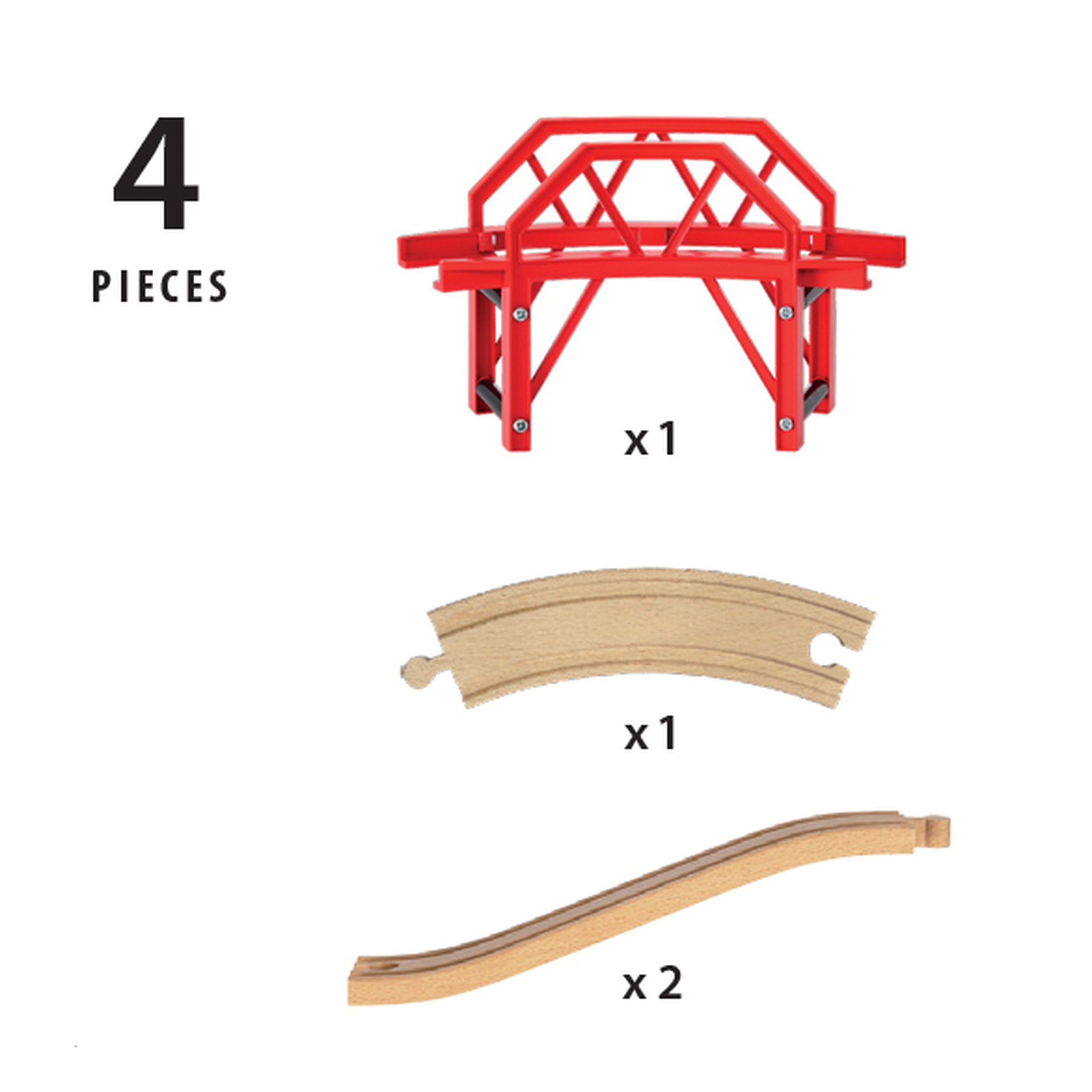 BRIO World Curved Bridge 4 Pieces