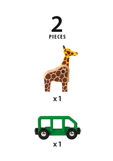 BRIO World Vehicle Giraffe And Wagon 2 Pieces