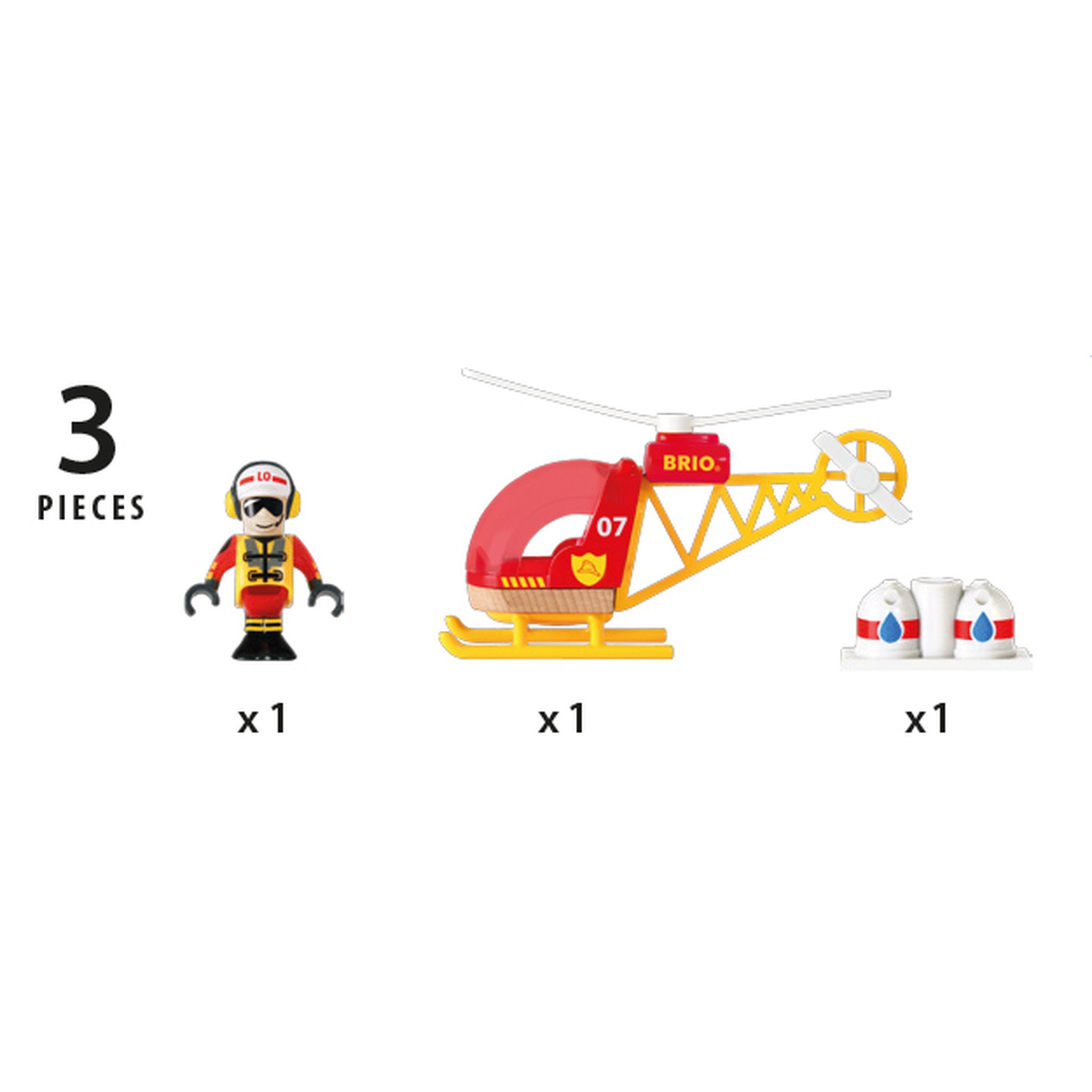 BRIO World Firefighter Helicopter Vehicle 3 Pieces