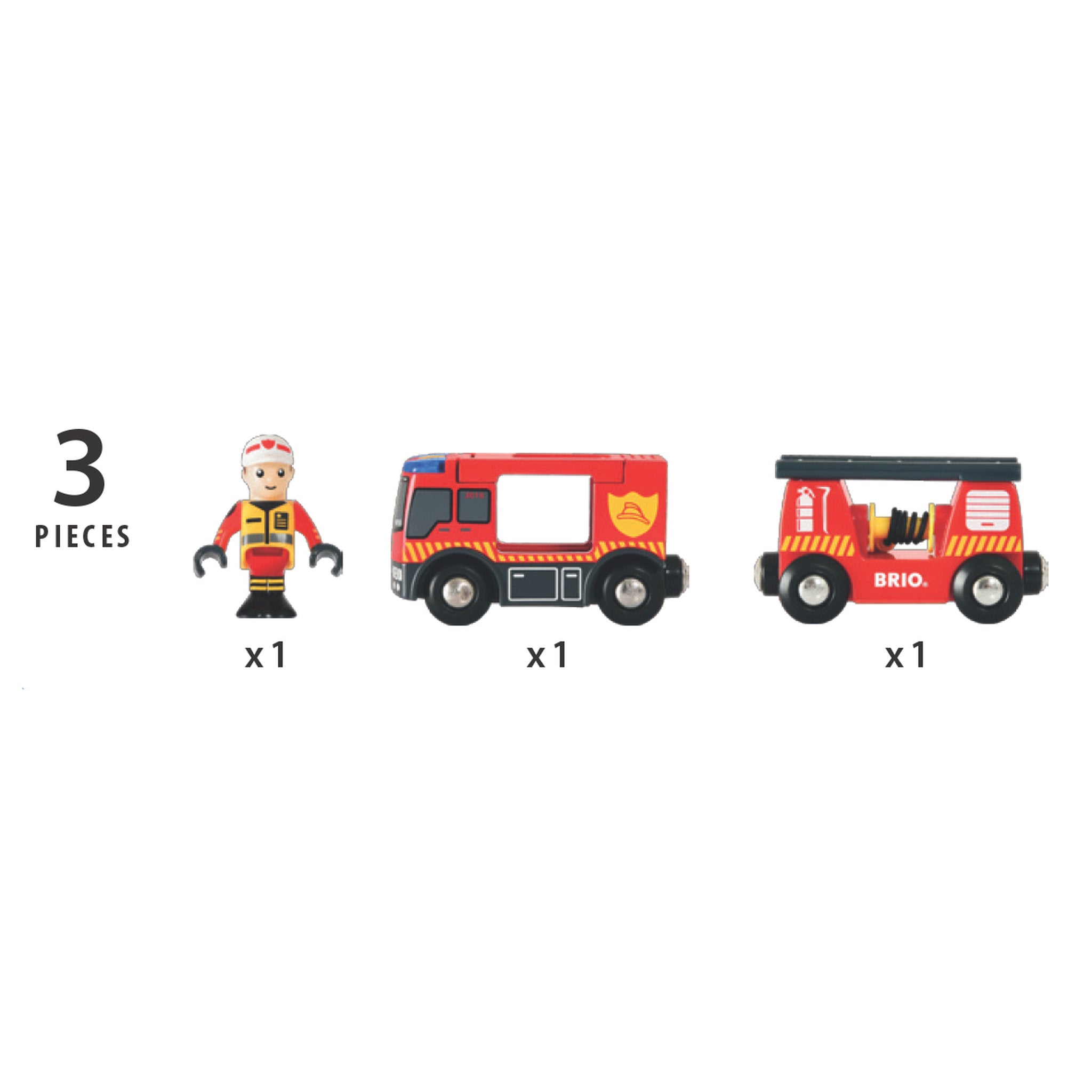BRIO World Emergency Fire Engine 3 Pieces