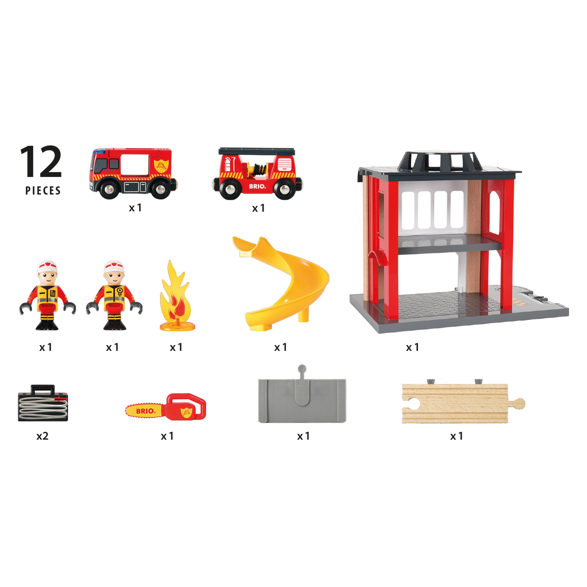 BRIO World Destination Fire Station 12 Pieces