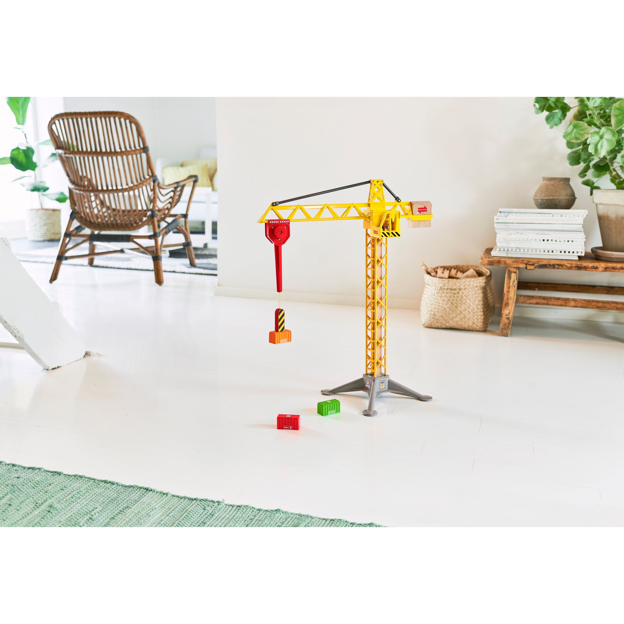 BRIO World Construction Crane with Lights 5 Pieces