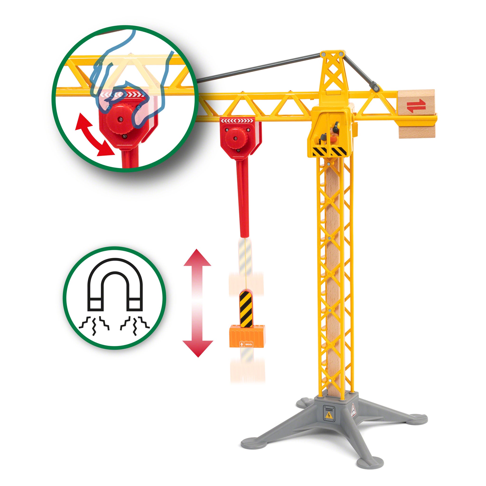 BRIO World Construction Crane with Lights 5 Pieces