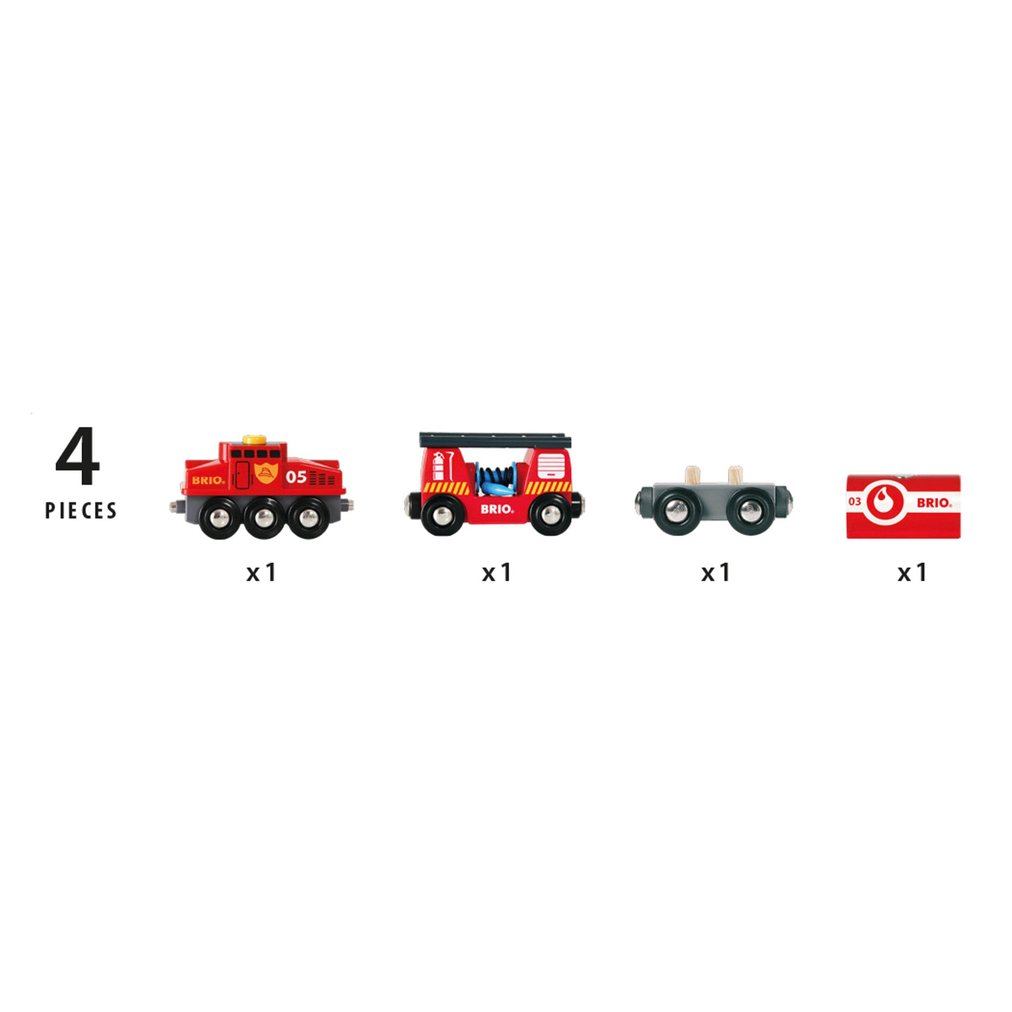 BRIO World Rescue Firefighting Train Set 4 Pieces