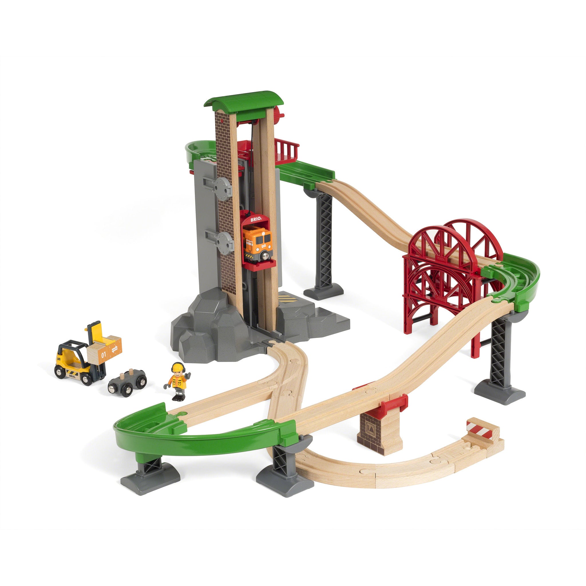 BRIO World Lift and Load Warehouse Set 32 Pieces