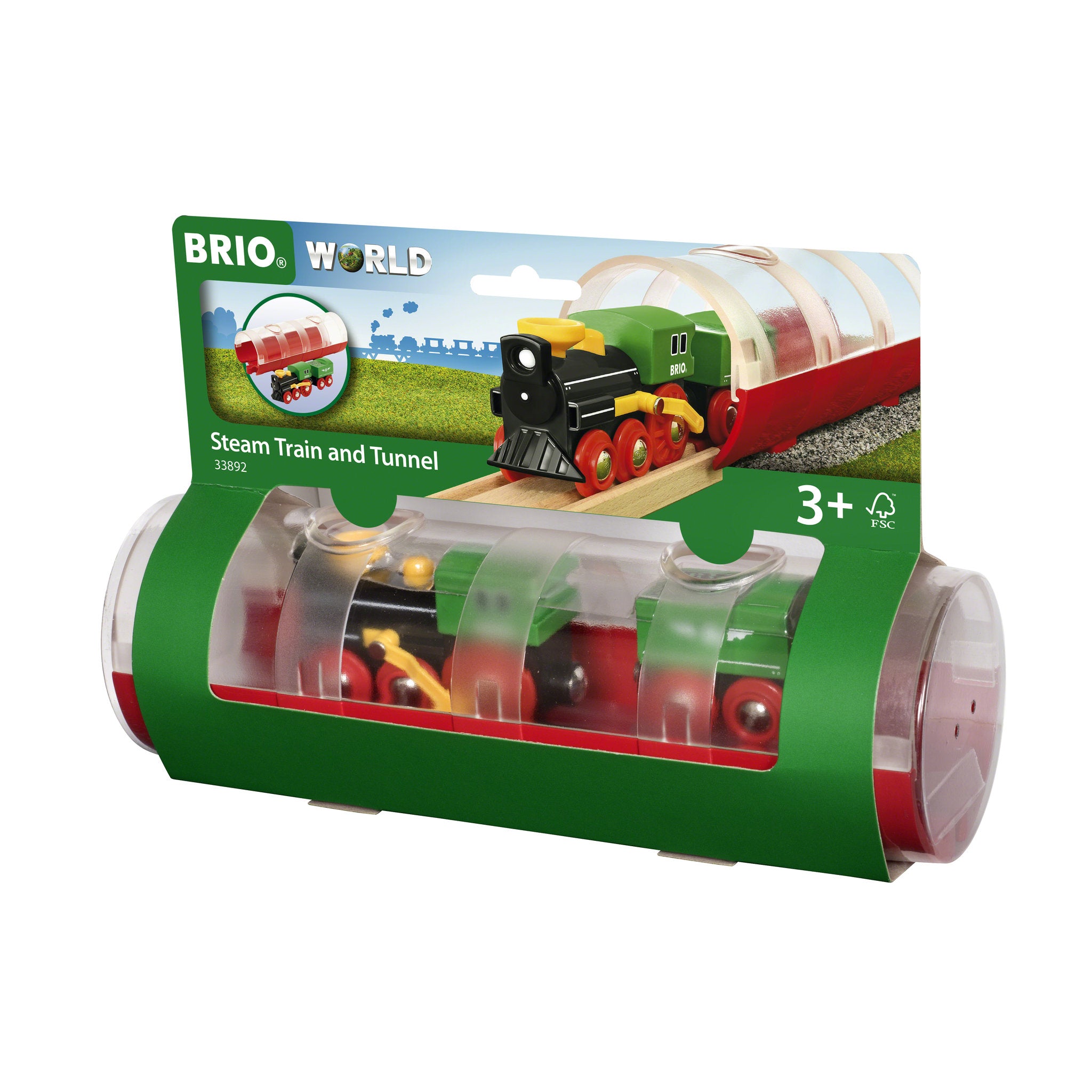 BRIO World Train Tunnel & Steam Train 3 Pieces