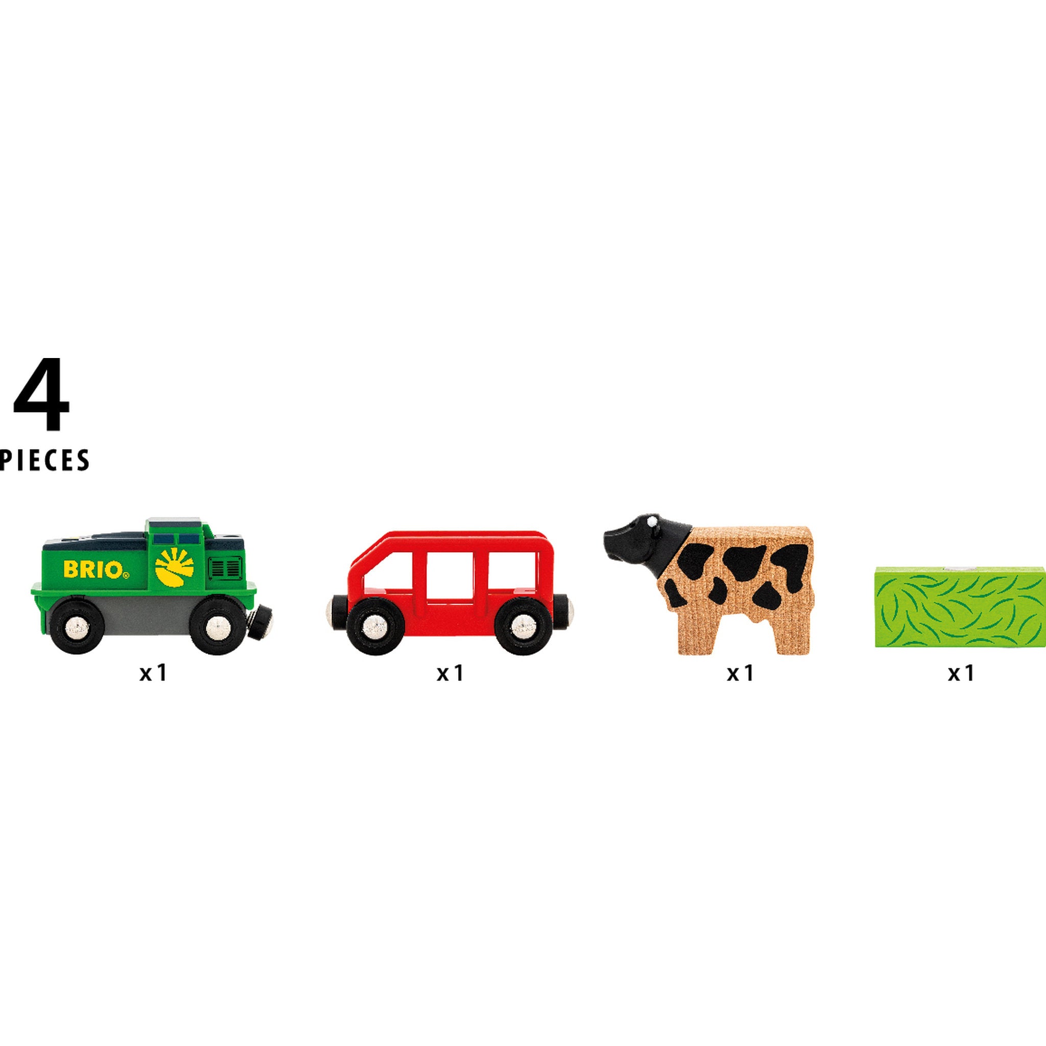 BRIO World Farm Battery Train 4 Piece Set