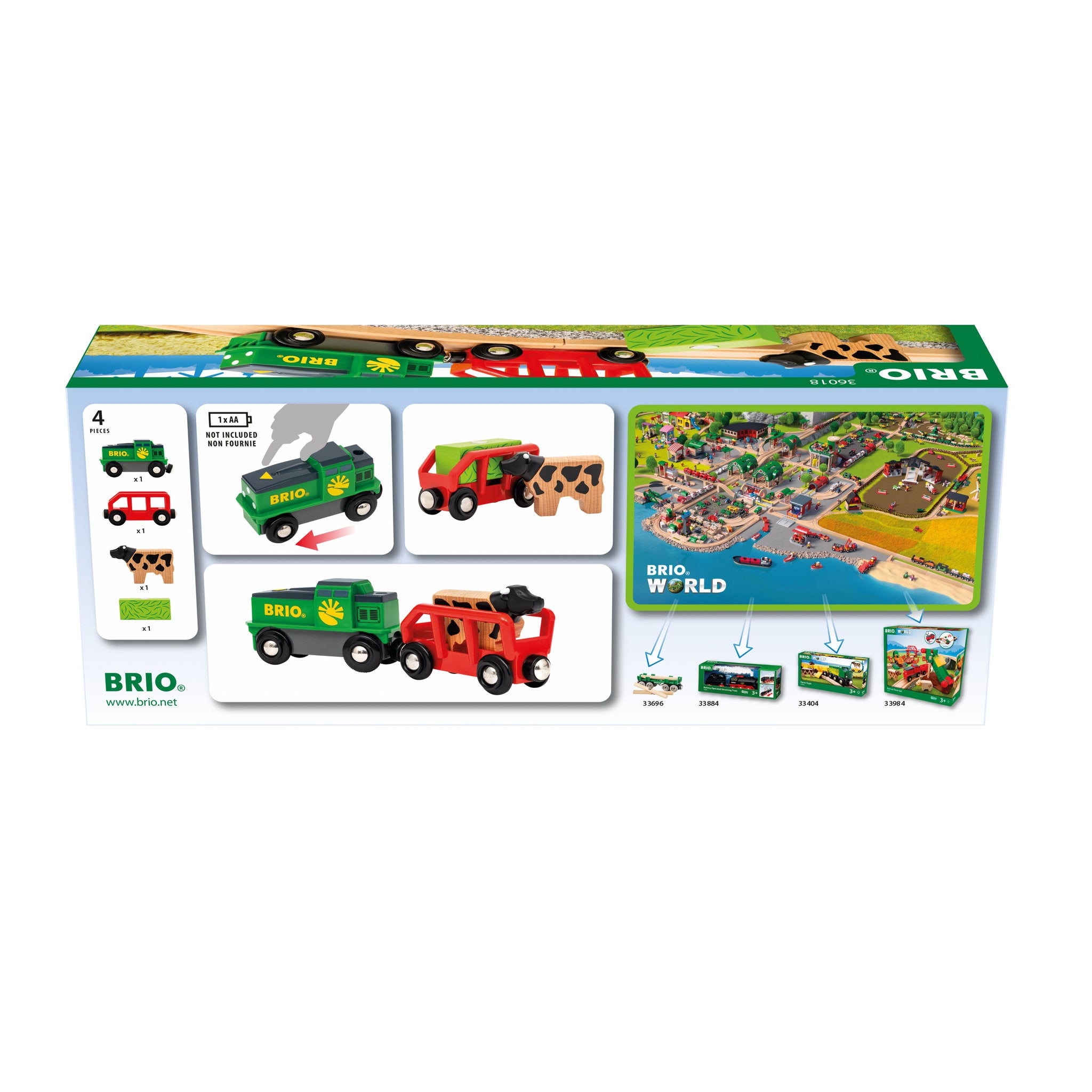 BRIO World Farm Battery Train 4 Piece Set