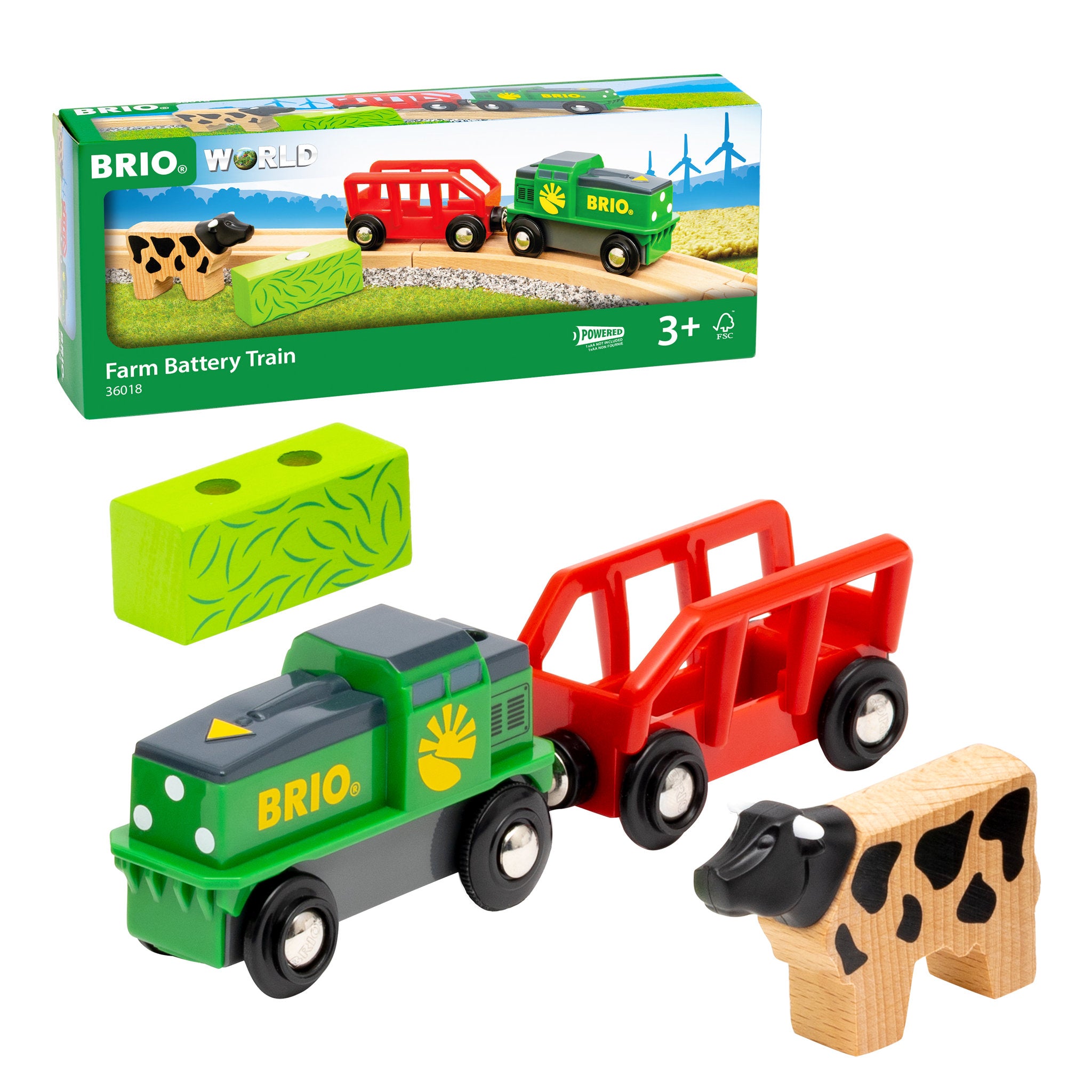 BRIO World Farm Battery Train 4 Piece Set