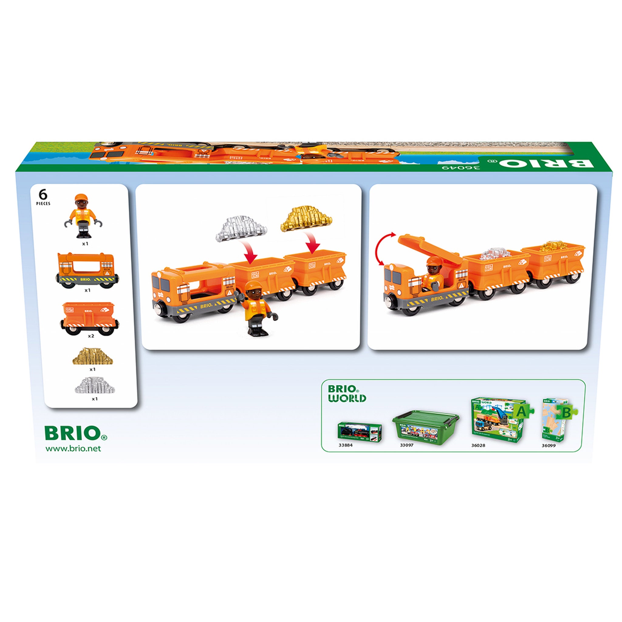 BRIO World Gold Cargo Train 6 Piece Set