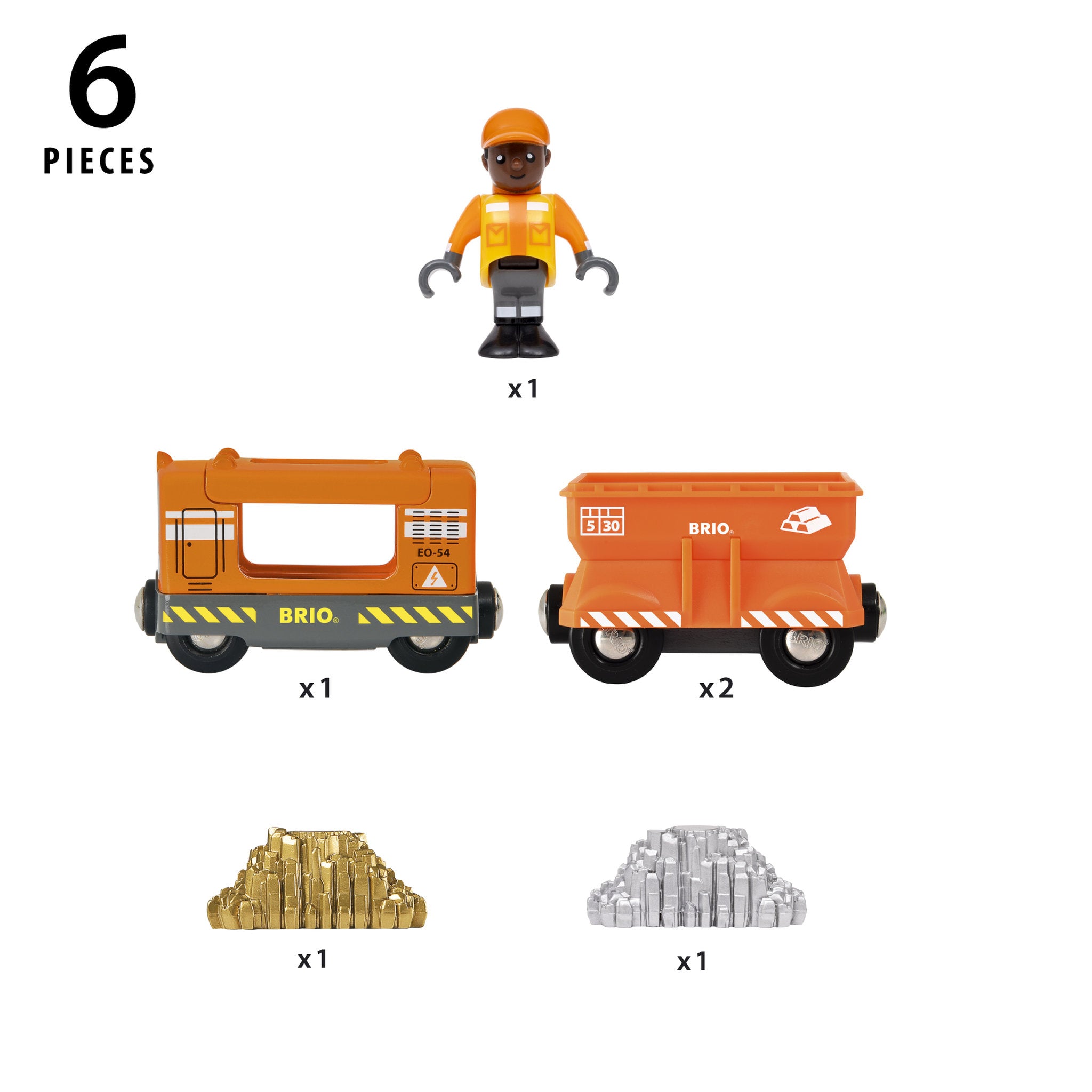 BRIO World Gold Cargo Train 6 Piece Set