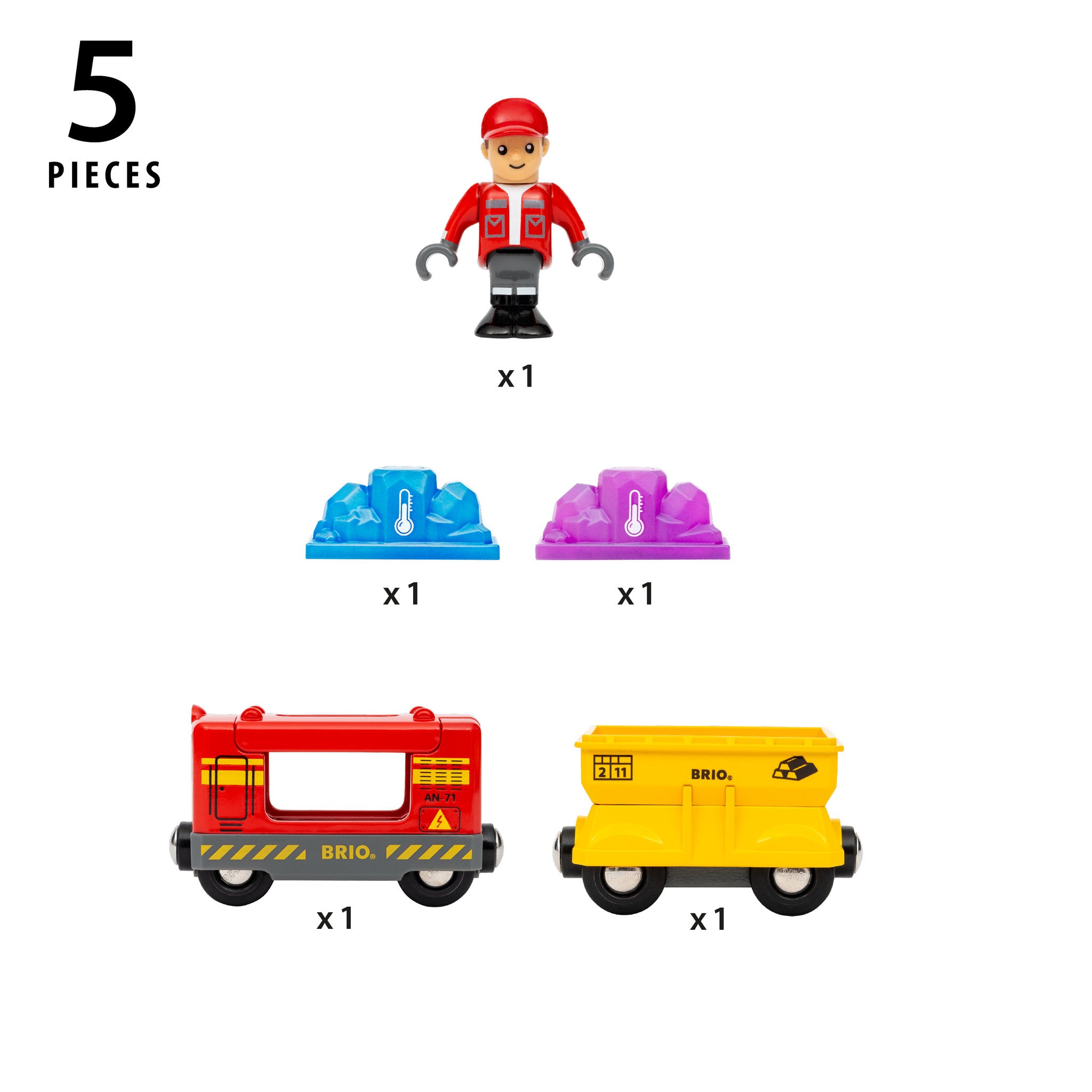 BRIO World Gemstone Cargo Train Set 5 Pieces